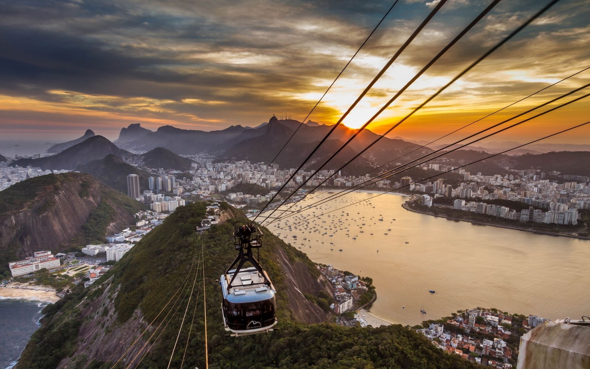Aerial Tramway, Rio de Janerio, Wallpapers, Backgrounds, 1920x1200 HD Desktop