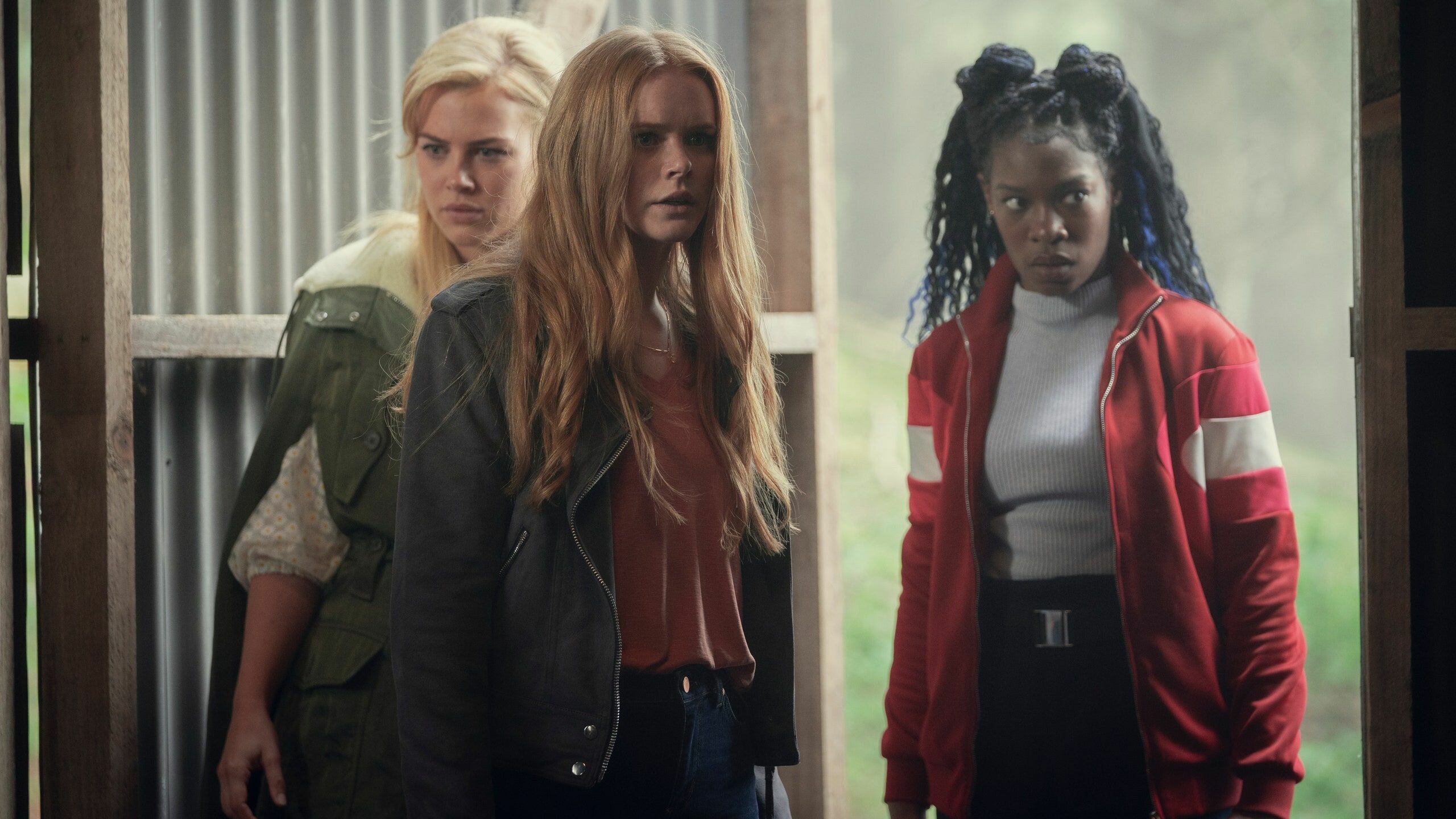 Fate: The Winx Saga: Abigail Cowen as Bloom, Hannah van der Westhuysen as Stella, Precious Mustapha as Aisha. 2560x1440 HD Background.