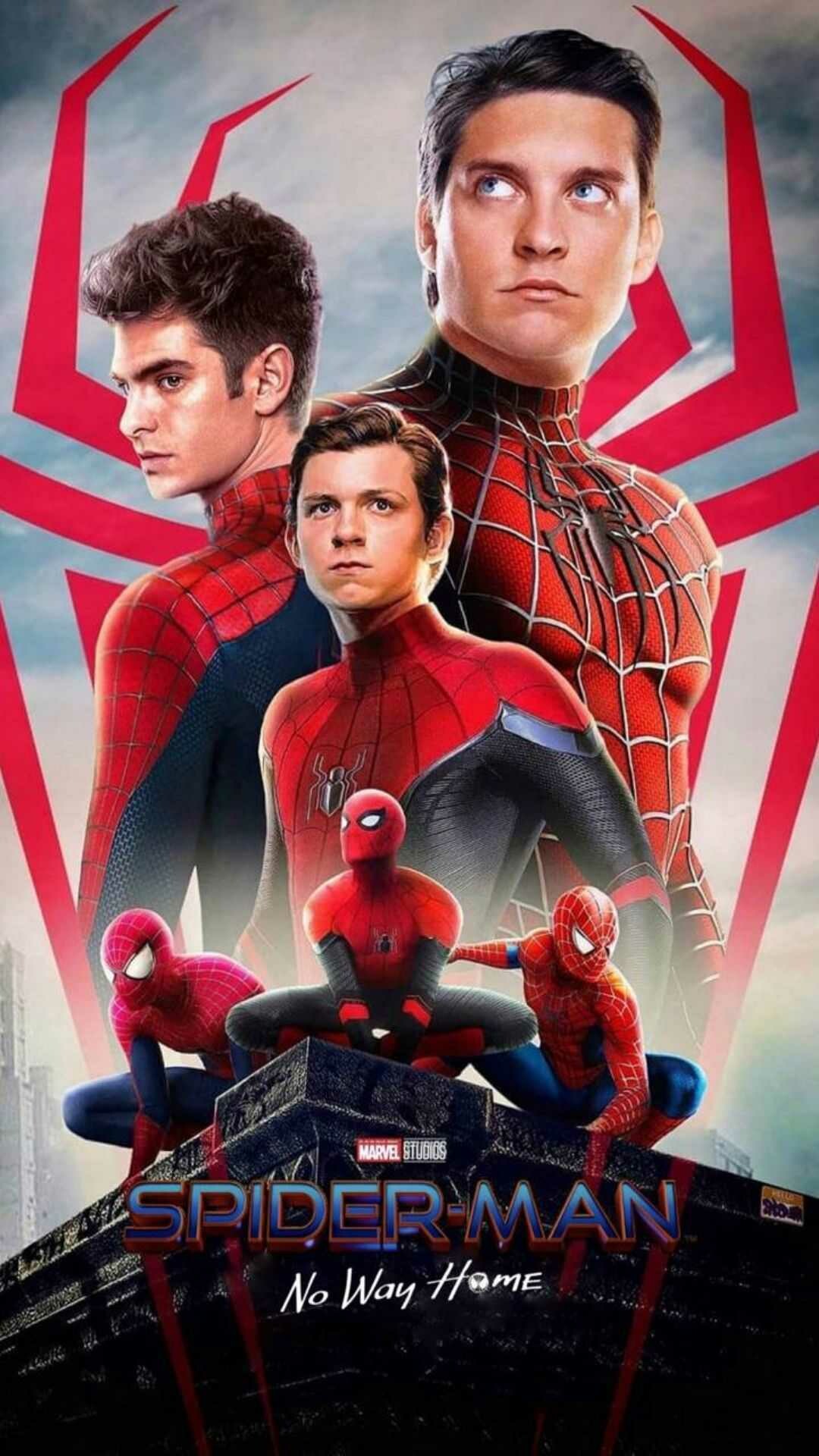 Spider-Man: No Way Home: Tobey Maguire's and Andrew Garfield's return was kept secret by Marvel and Sony. 1080x1920 Full HD Background.