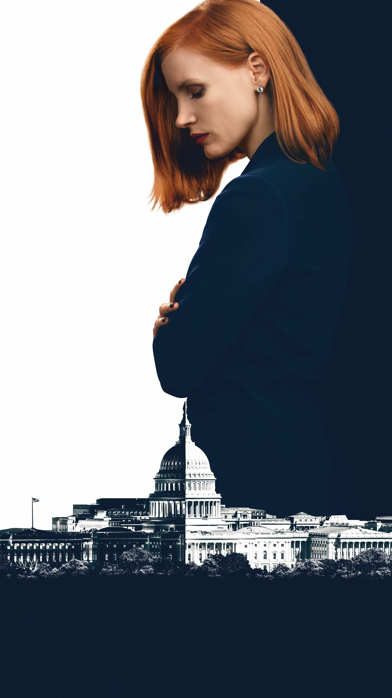 Jessica Chastain: Took the role of Elizabeth Sloane in a 2016 political thriller film, Miss Sloane. 1540x2740 HD Wallpaper.