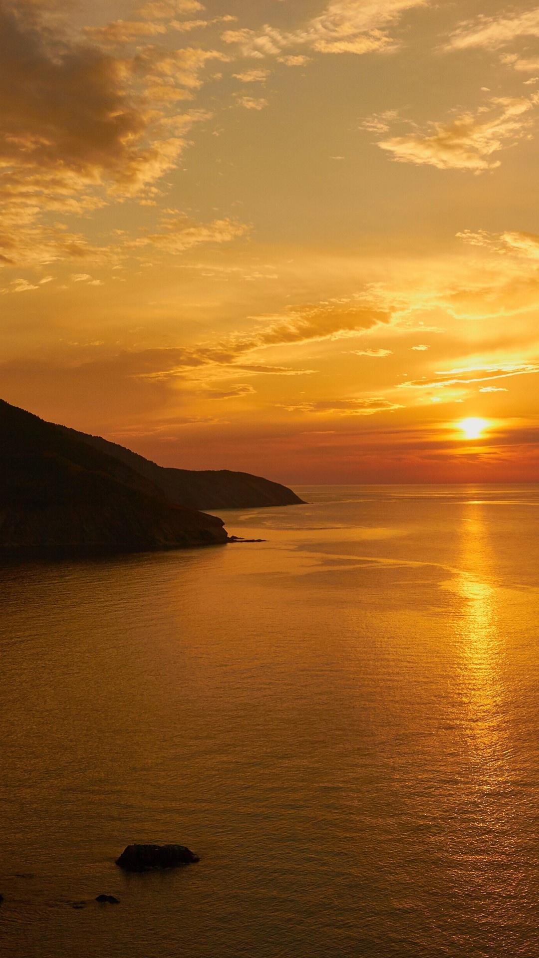 Cape Breton Island, Sunset, Coast, Windows 10, 1080x1920 Full HD Phone