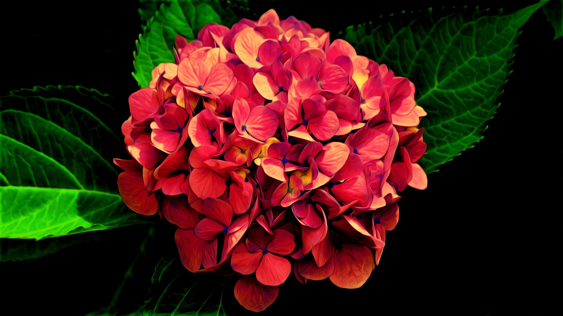 Artistic oil painting, Red flower, Nature's beauty, Captivating wallpaper, 1920x1080 Full HD Desktop