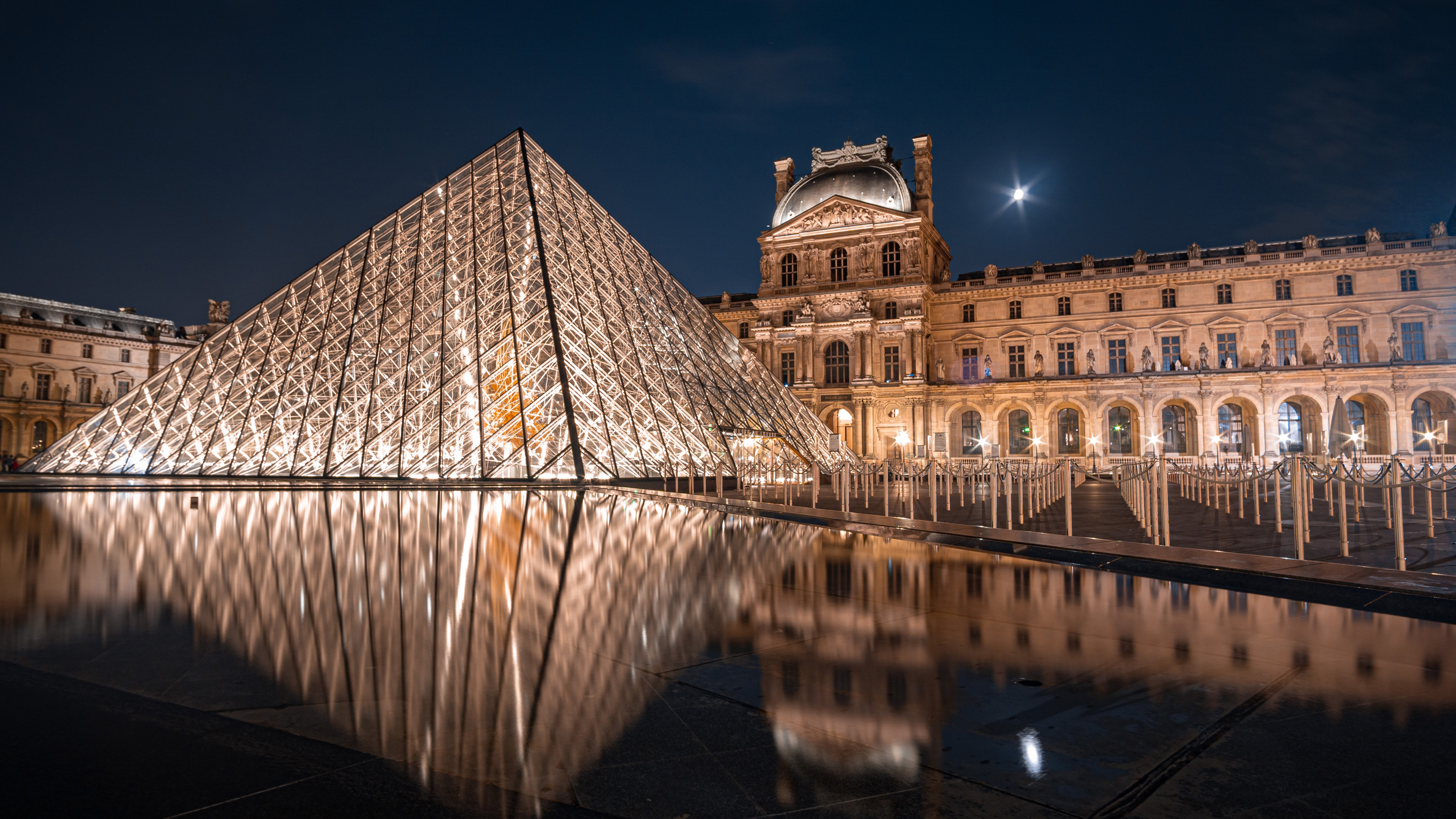 Louvre, Travels, Architectural stealth, Modern design, 3840x2160 4K Desktop