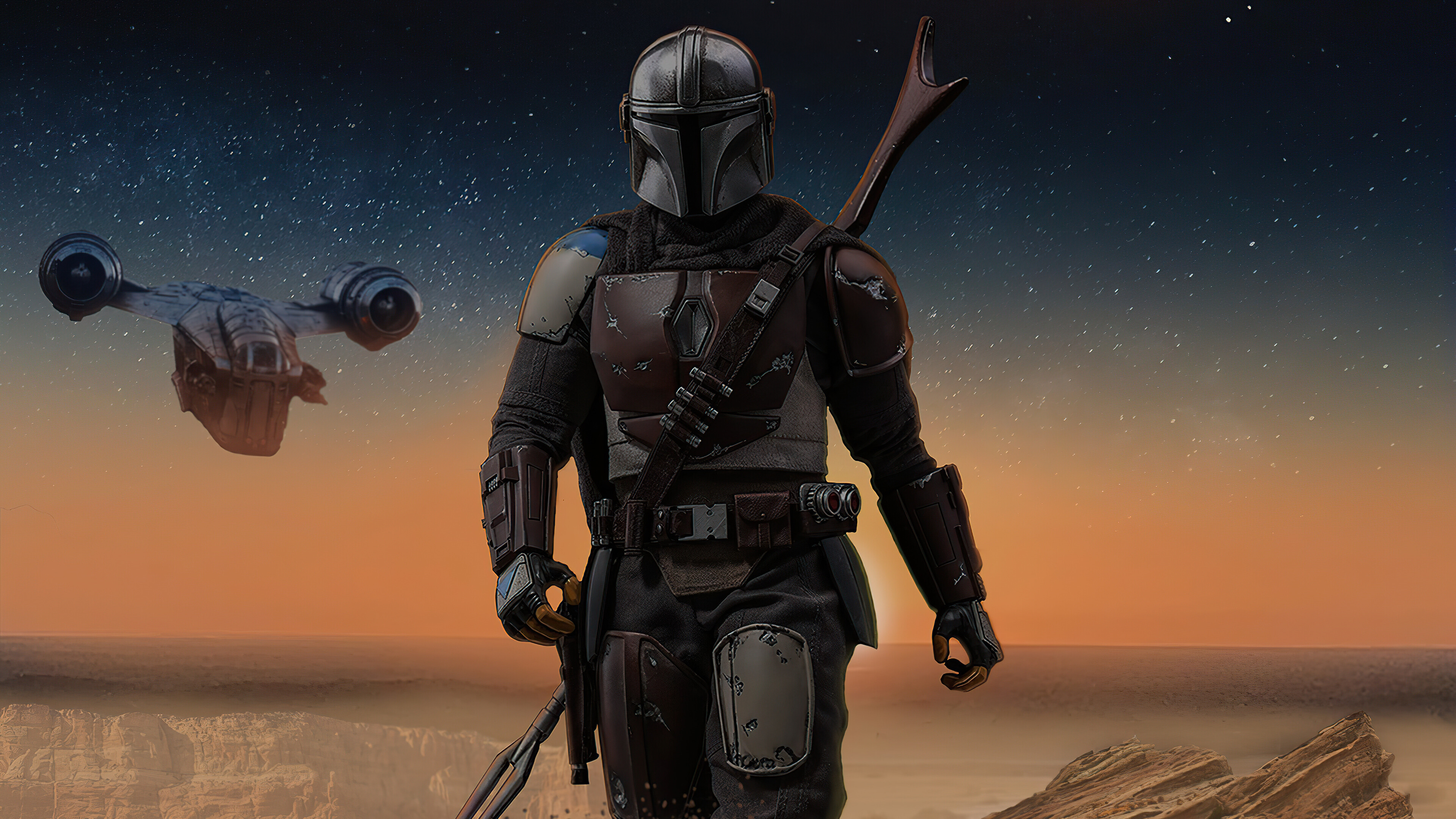 The Mandalorian: A live-action space western Star Wars television series developed by Lucasfilm. 3840x2160 4K Wallpaper.