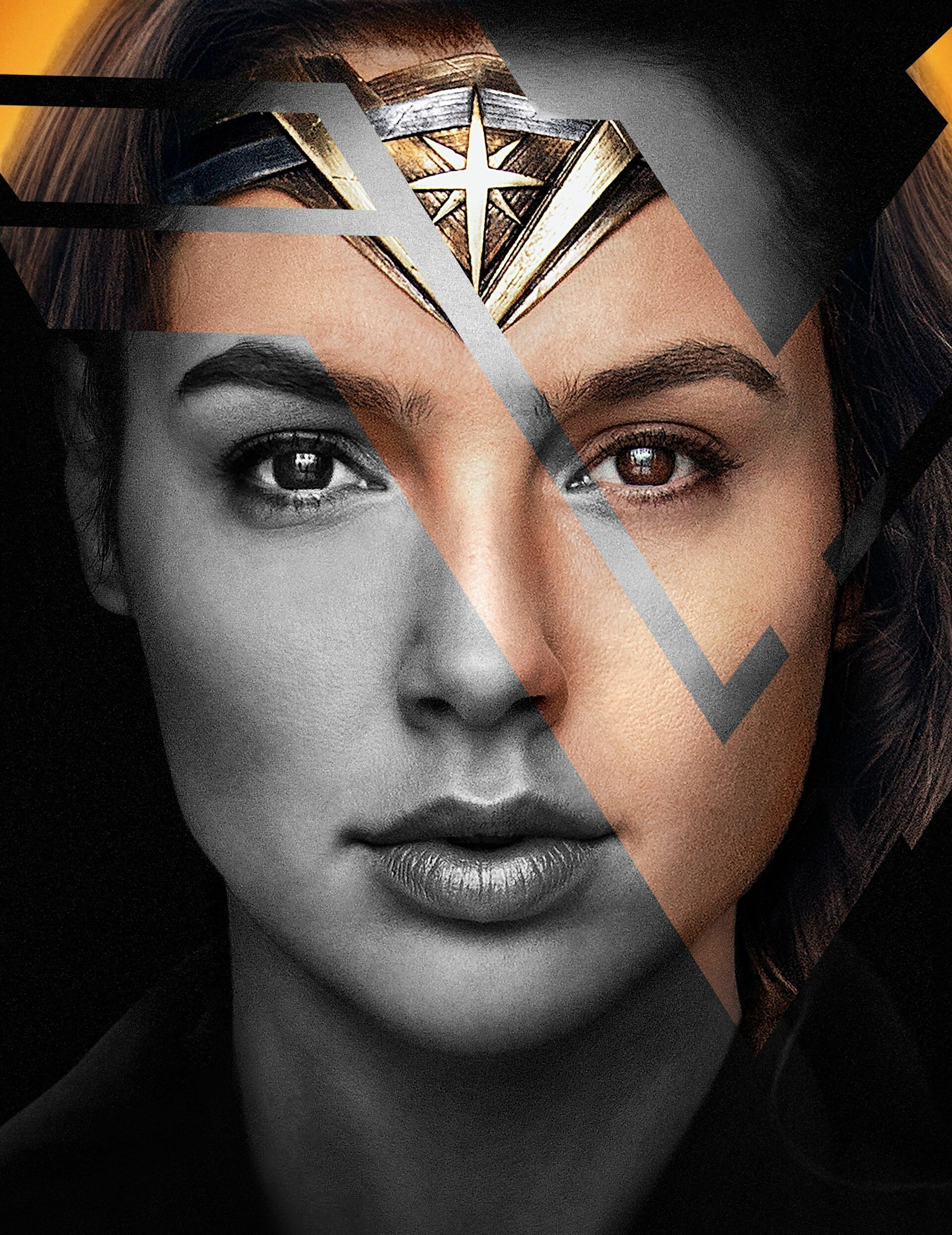 Wonder Woman, Face close-up, Heroic stance, Powerful, 1920x2500 HD Handy