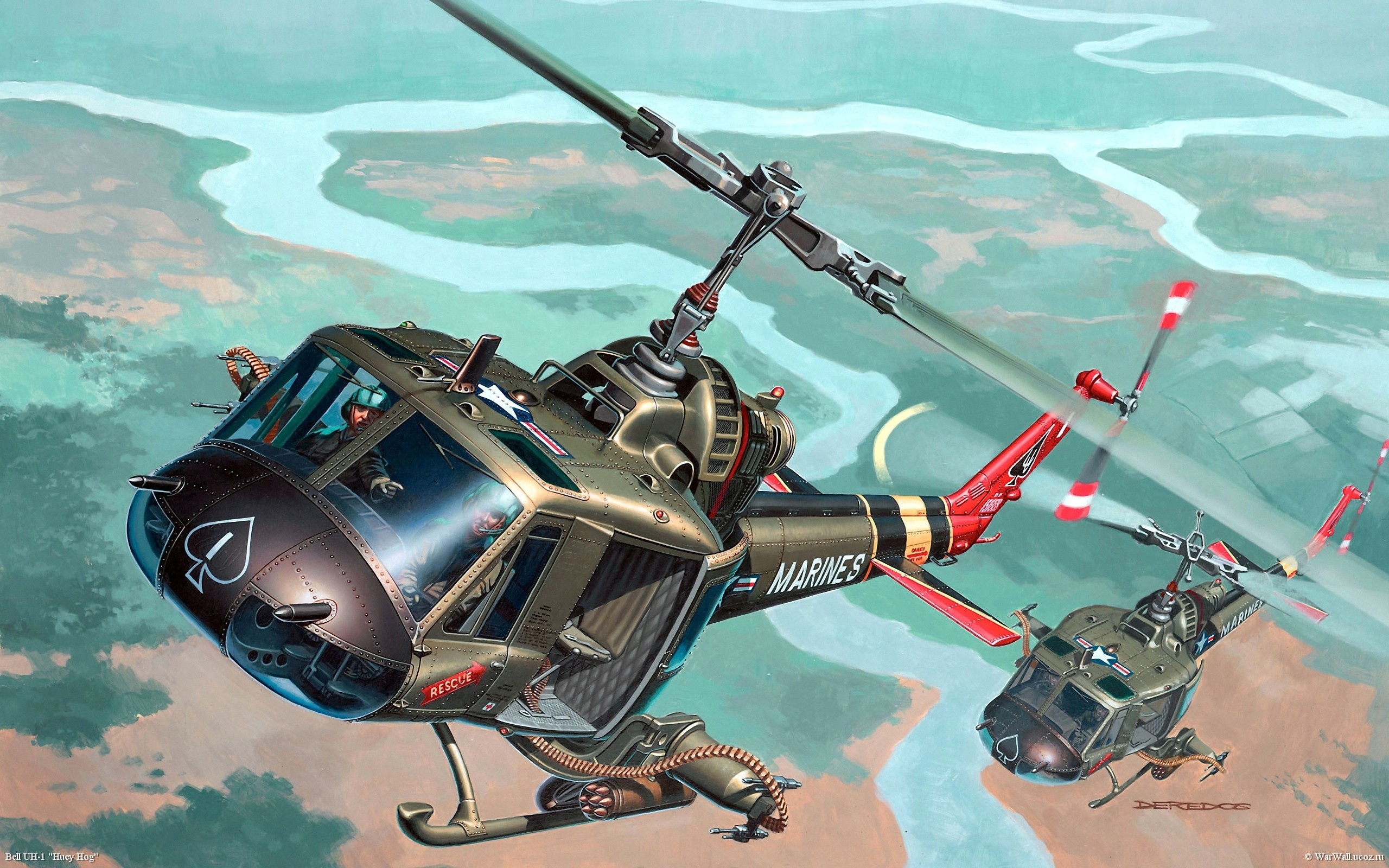 Bell Helicopter, UH-1 Iroquois, Helicopter wallpaper, Military aircraft, 2560x1600 HD Desktop
