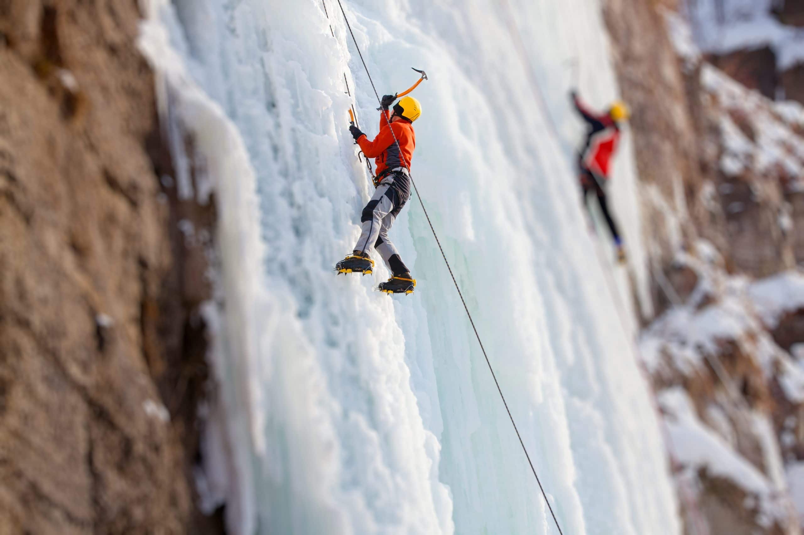 Ice Climbing: Slovenia 2022, Triglav National Park, Frozen Waterfall Climbing. 2560x1710 HD Background.