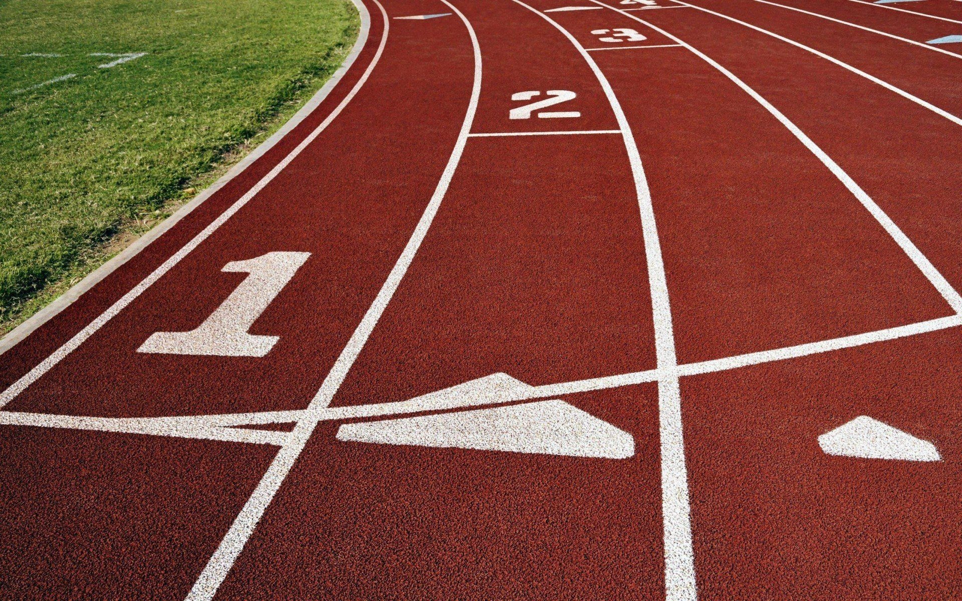 Racewalking: A standard running track at the stadium, A venue for a competitive sport. 1920x1200 HD Background.
