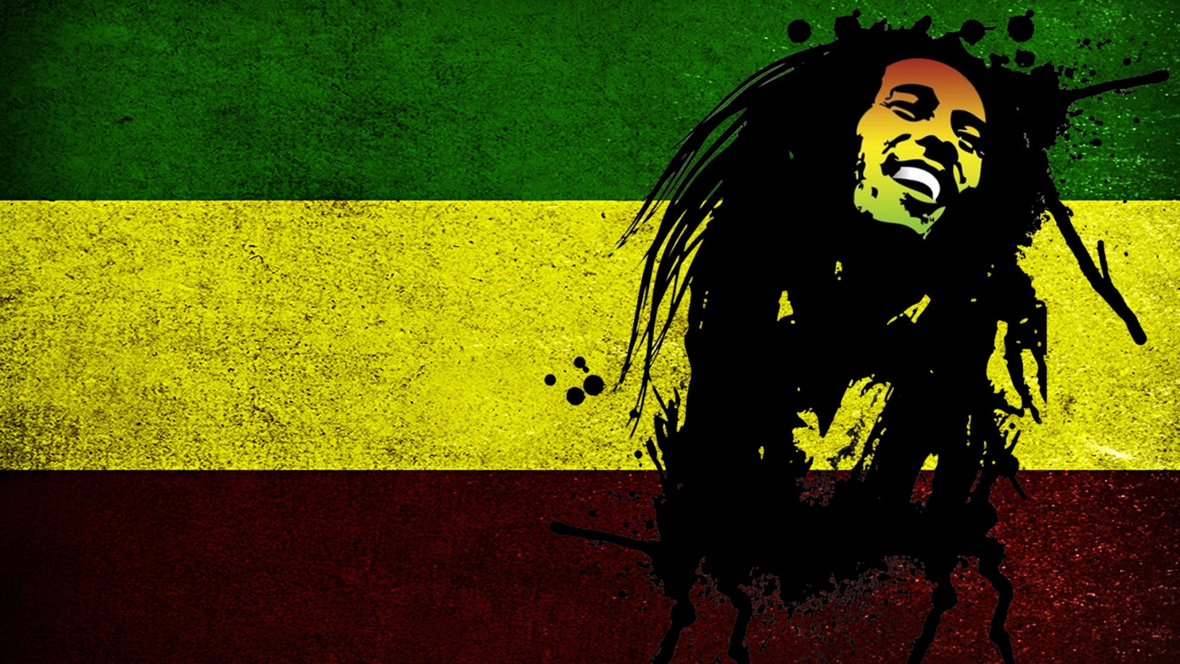 Bob Marley: Known as a Rastafari icon, infused his music with a sense of spirituality. 3840x2160 4K Background.