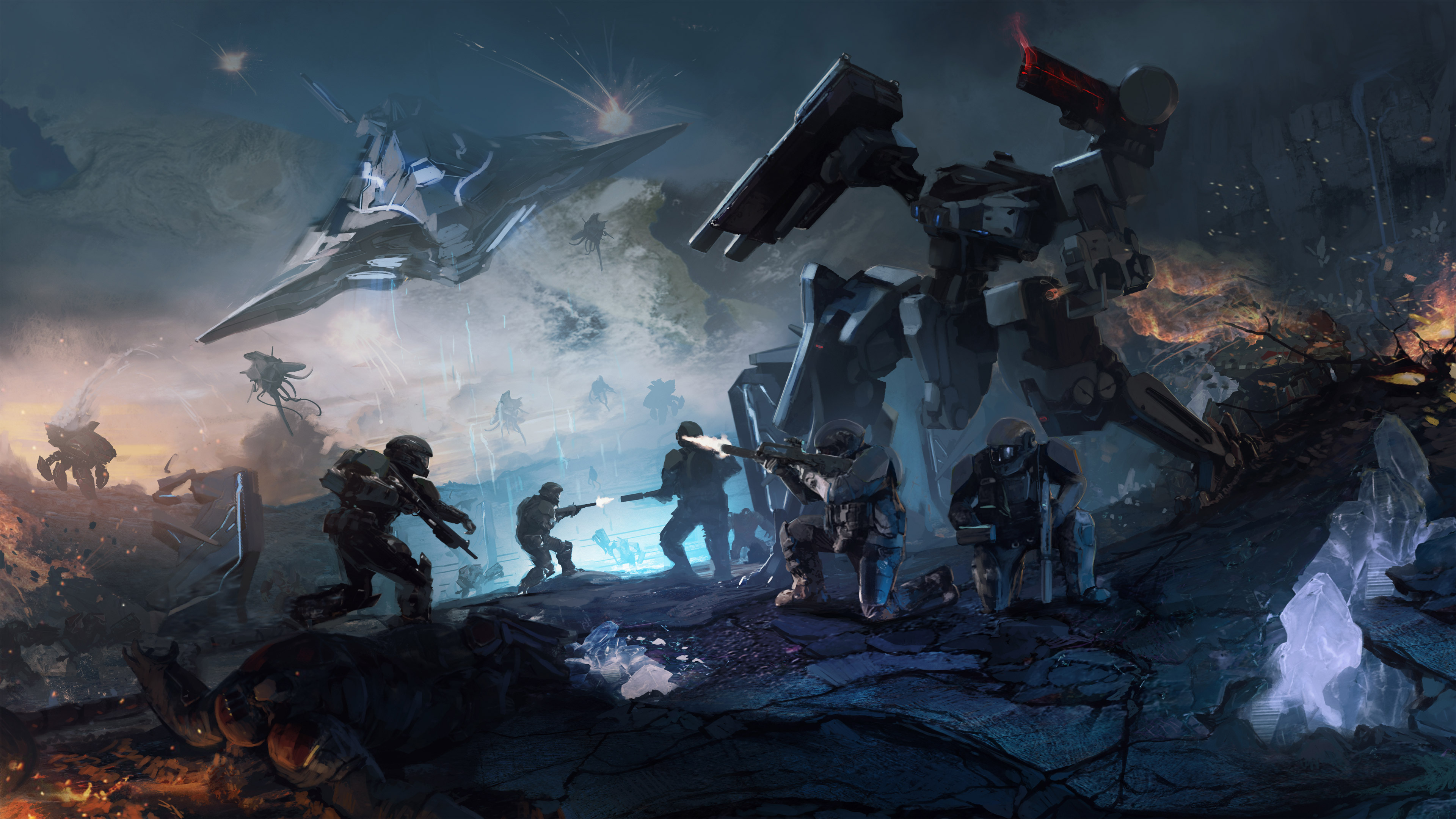 Halo Wars 2, Wallpapers, Spartan warriors, Epic battles, 3840x2160 4K Desktop