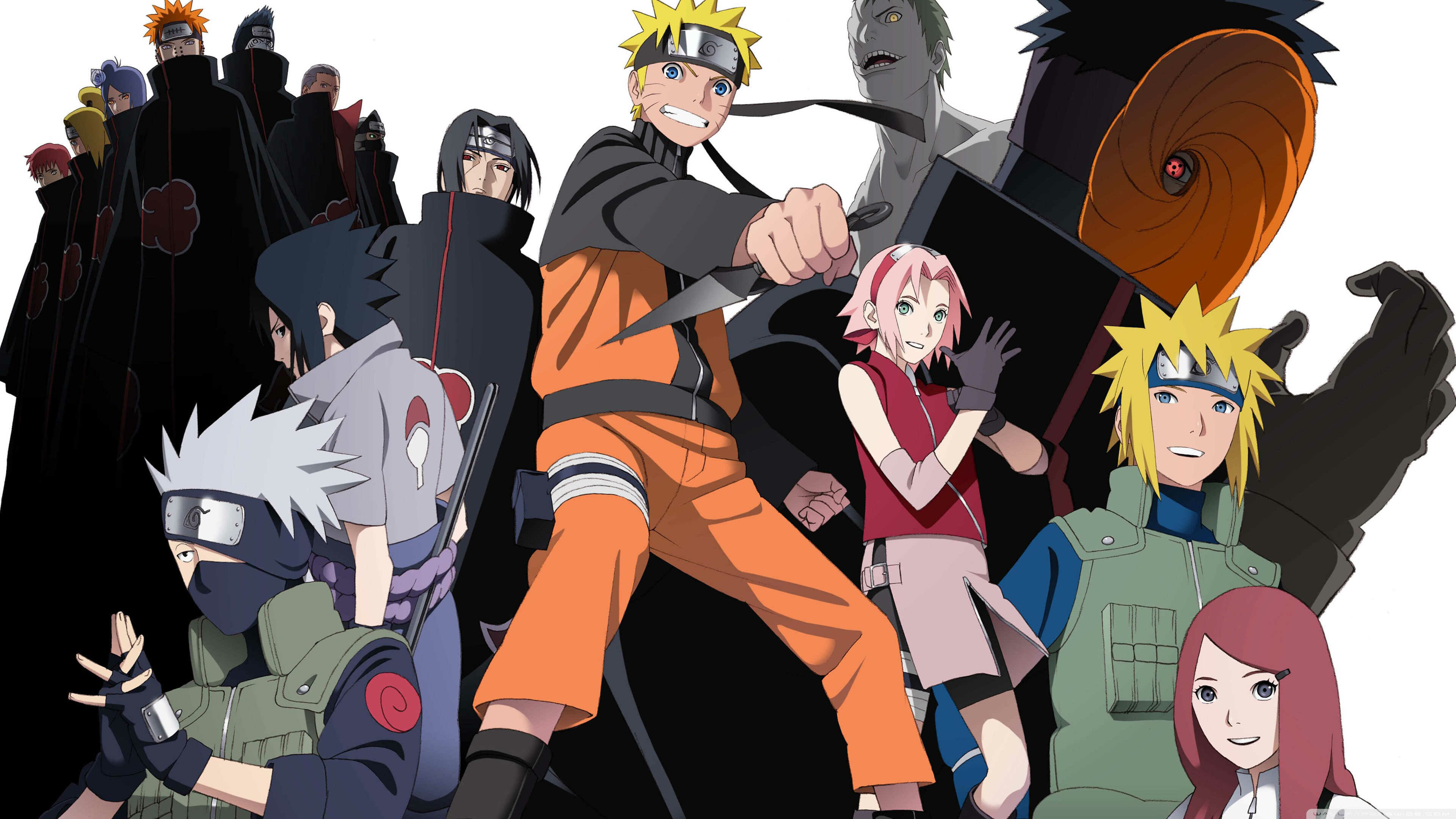 Naruto: Anime television series produced by Pierrot and Aniplex, Manga characters. 3840x2160 4K Wallpaper.