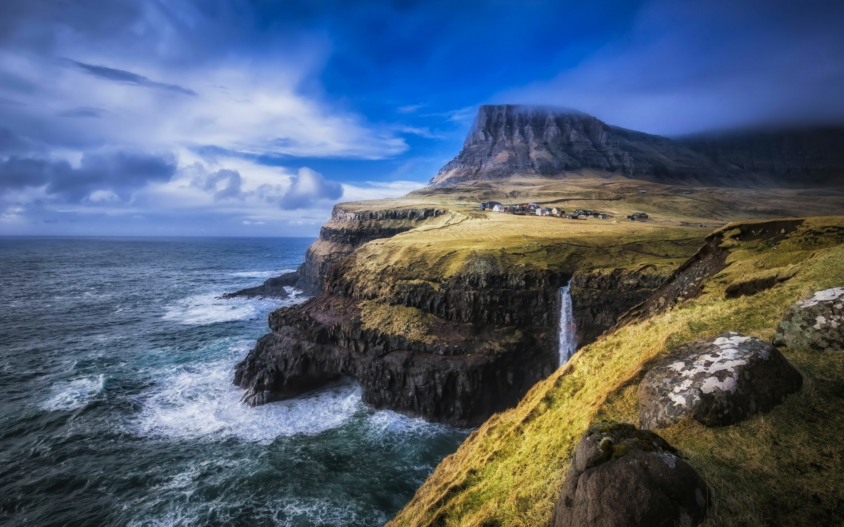 Atlantic Ocean, Faroe Islands, Scenic landscapes, Untouched beauty, 2880x1800 HD Desktop