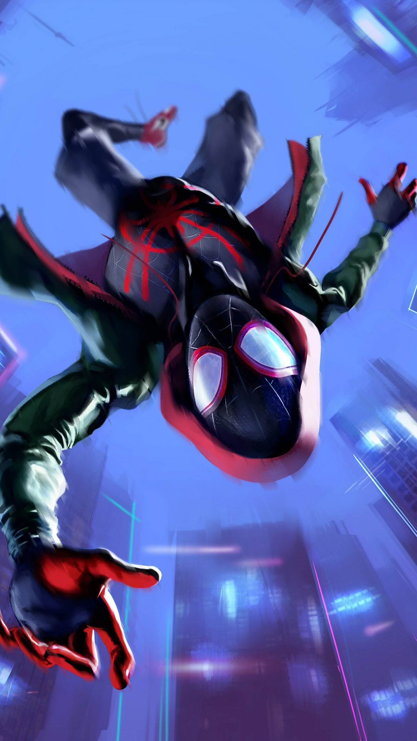 Spider-Man: Into the Spider-Verse: The second film that based on Marvel Comics to win the Academy Award for Best Animated Feature. 1440x2560 HD Background.
