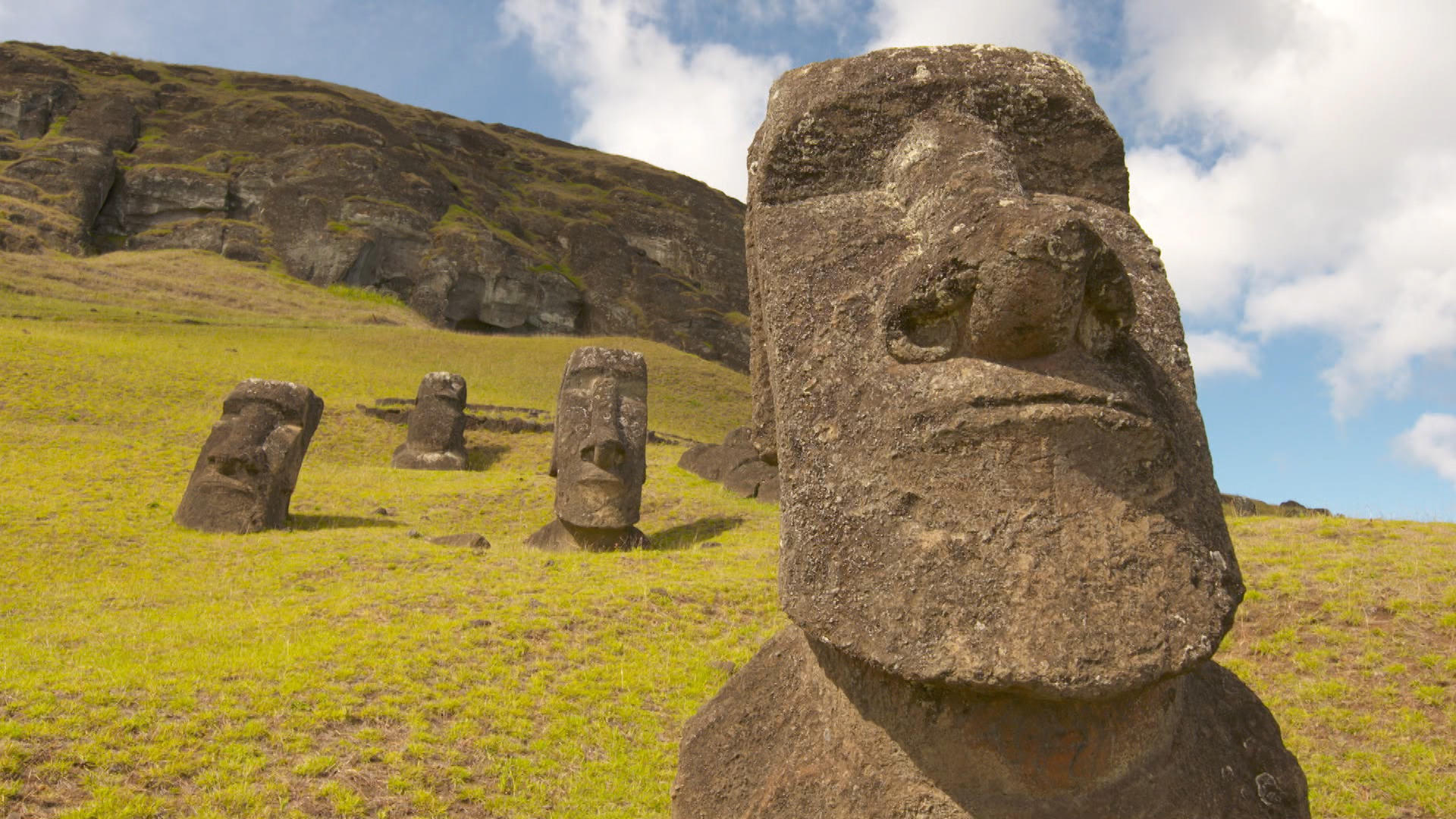Fading moai, Cultural heritage, Iconic statues, CBS news feature, 1920x1080 Full HD Desktop