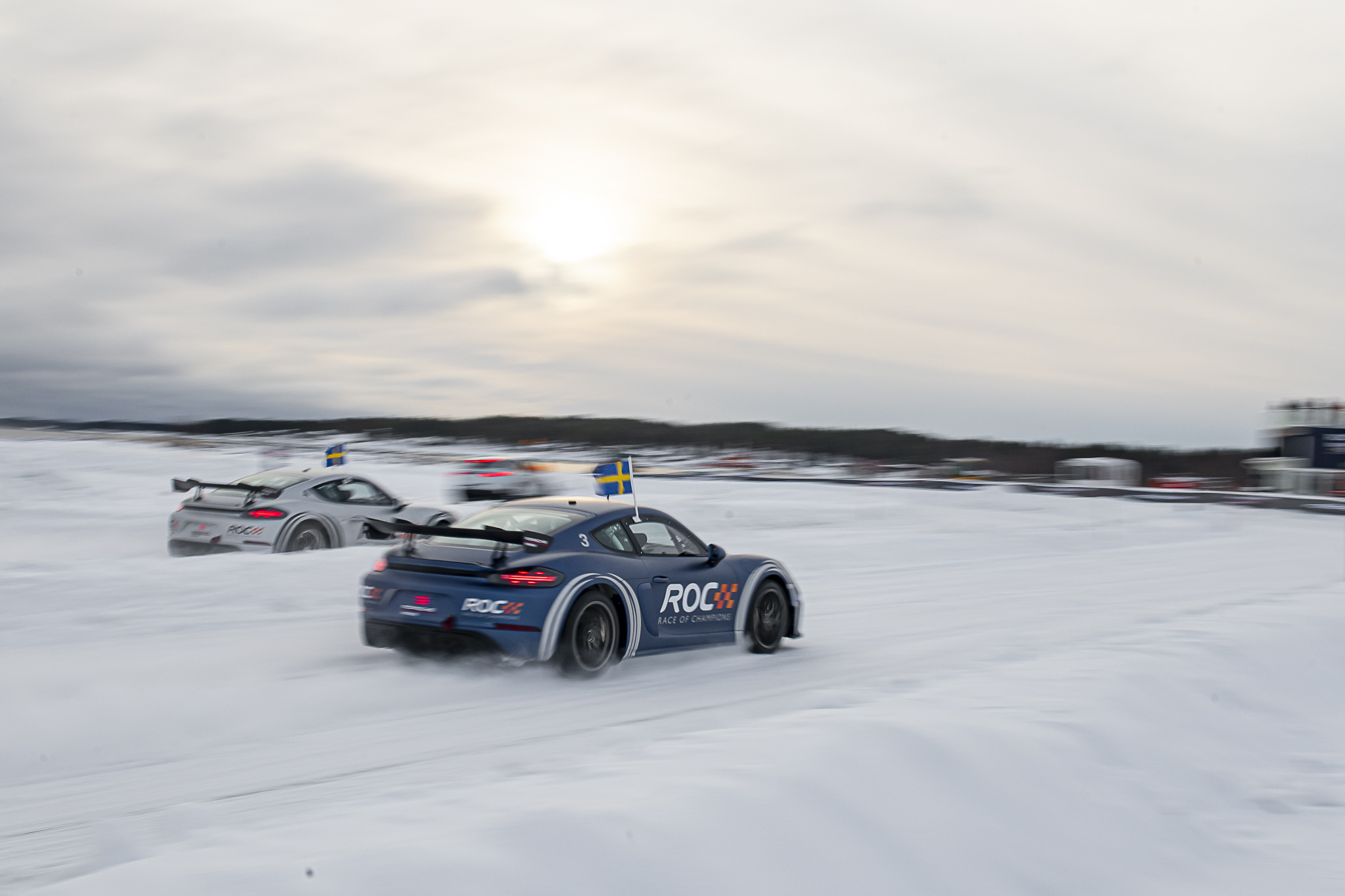 Race of Champions (ROC): Snow + Ice challenge, Swedish final, Pontus Fredricsson and Edvin Hellsten, Porsche ROC Challenge. 2050x1370 HD Wallpaper.