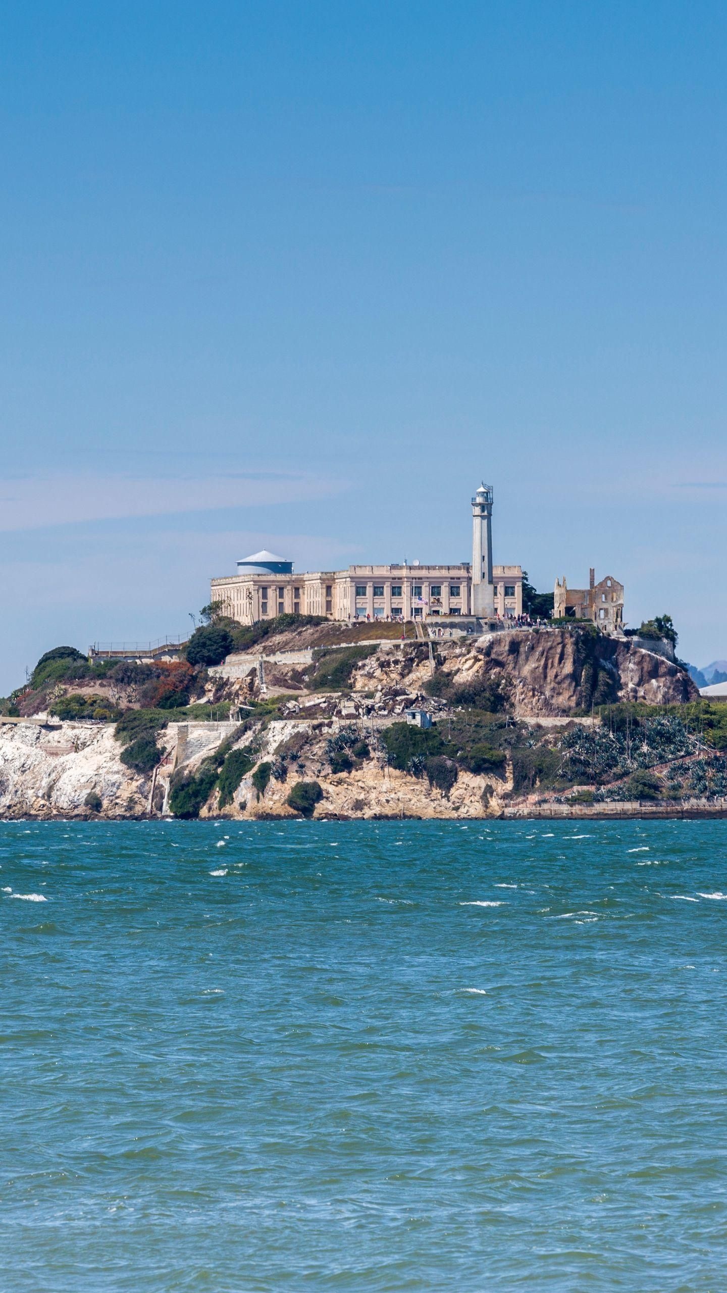 Alcatraz Island, Infamous prison, World travel guide, Captivating history, 1440x2560 HD Phone