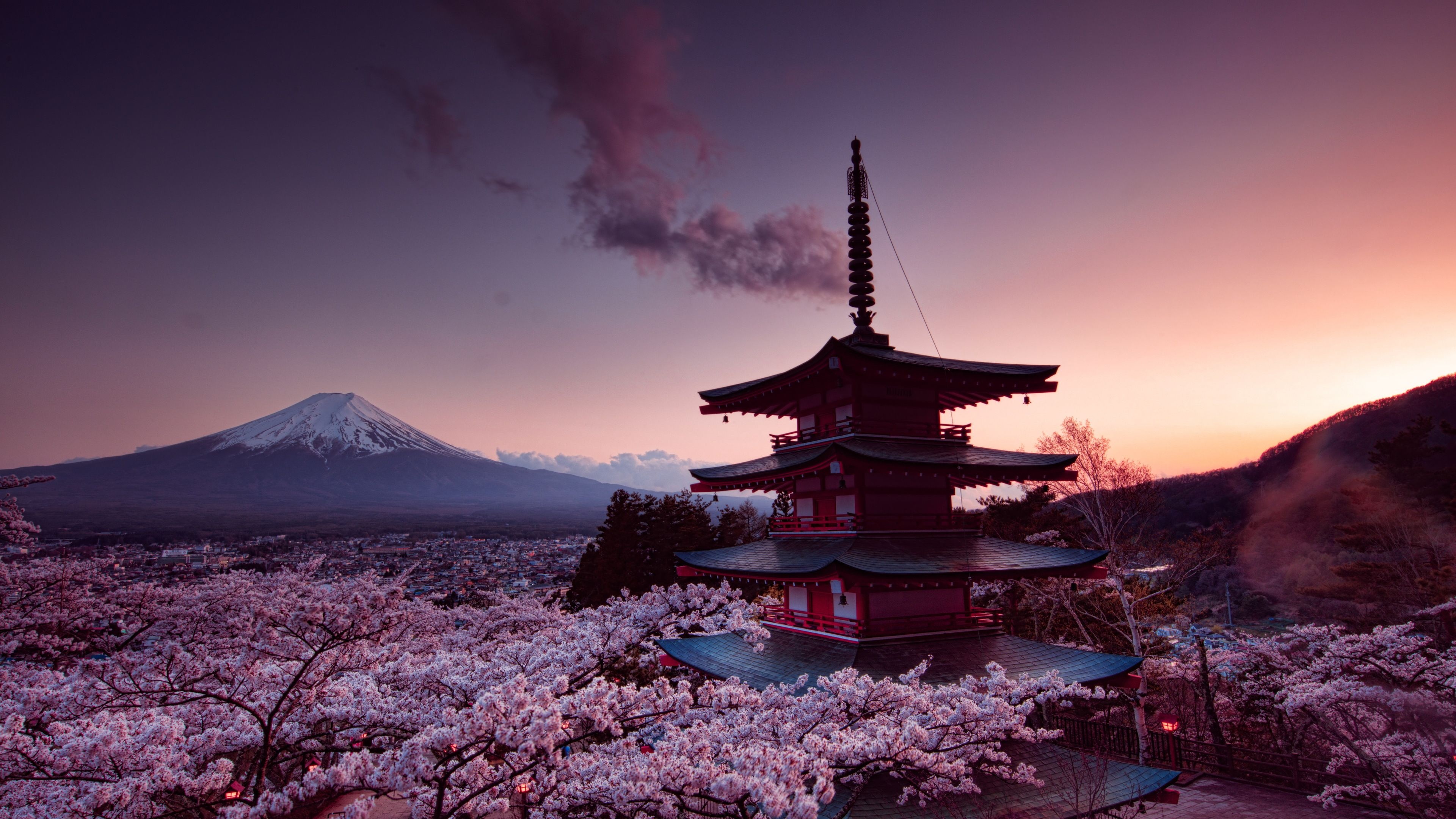 Churei Tower, Mount Fuji in Japan, World wallpapers, Tokyo, 3840x2160 4K Desktop