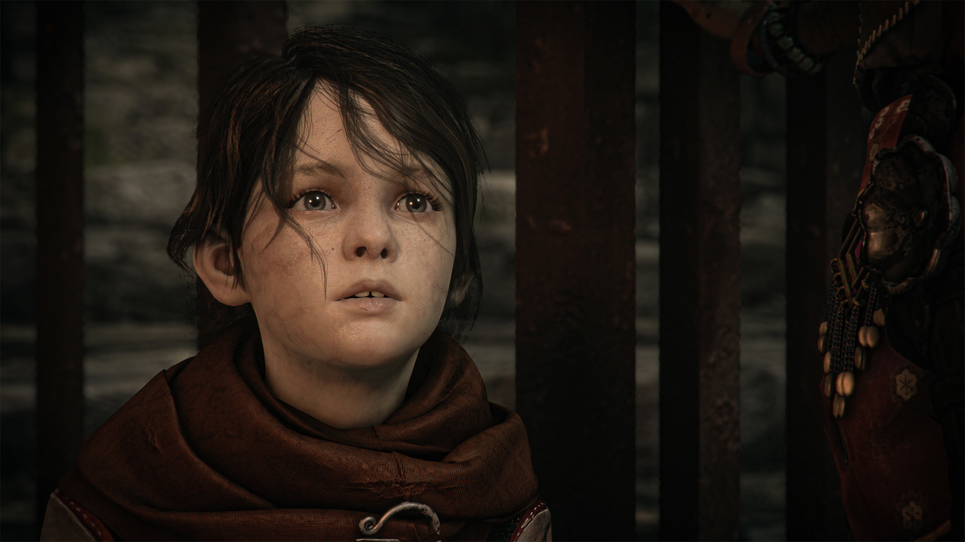 A Plague Tale: Requiem: Hugo de Rune, Amicia's little brother, Afflicted by a mysterious illness. 1920x1080 Full HD Background.