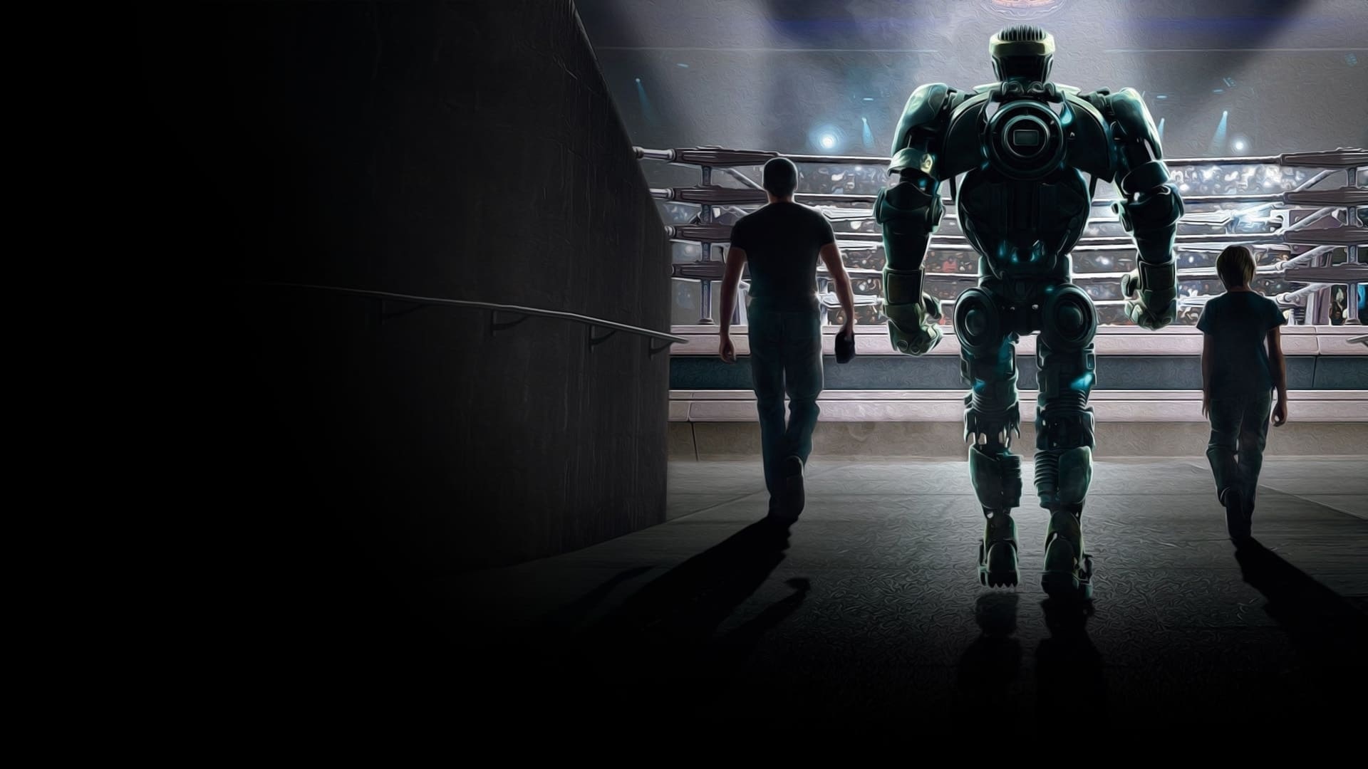 Real Steel: The story of a father, a son, and a decommissioned robot fighter. 1920x1080 Full HD Wallpaper.