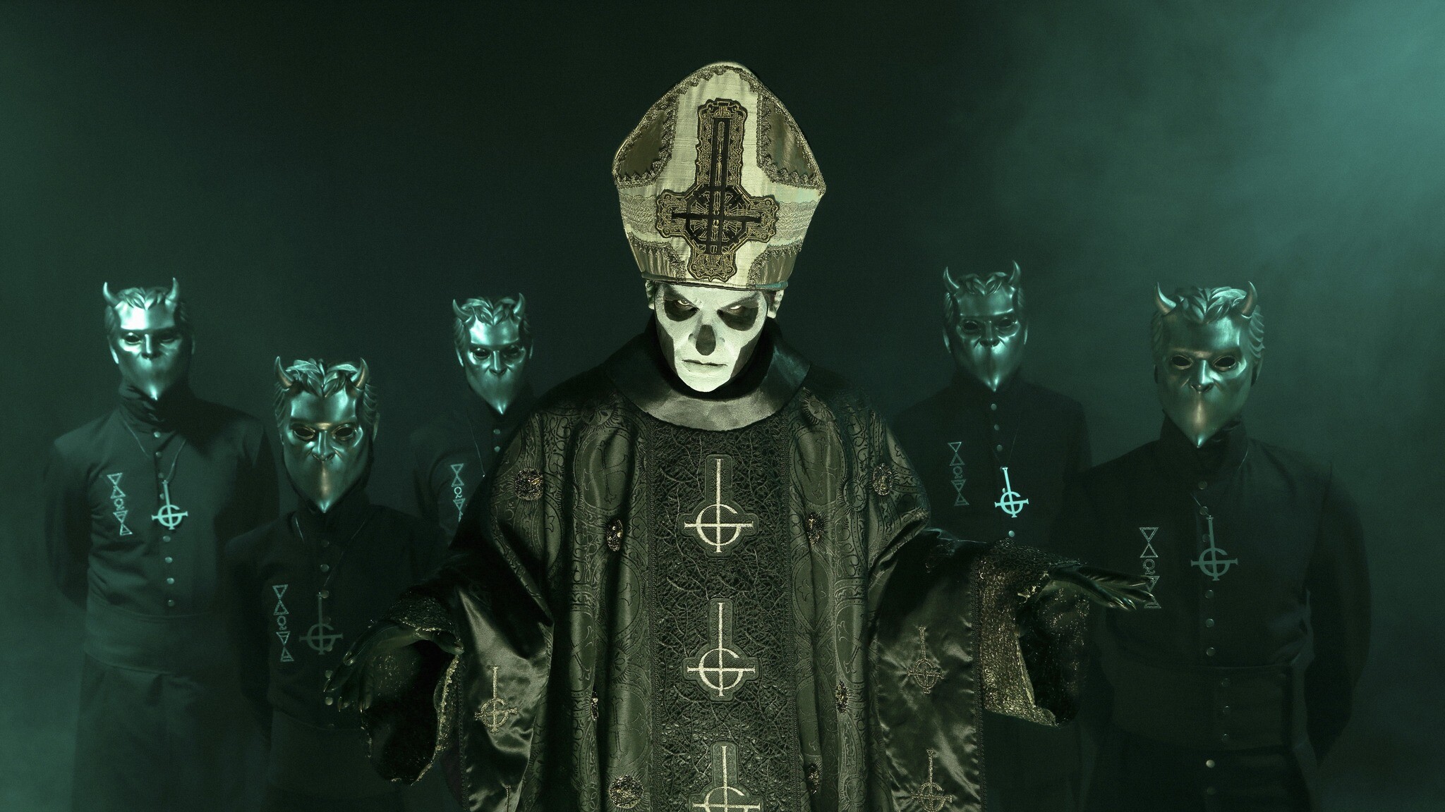Ghost (Band): A member of the Group of Nameless Ghouls, A Ghoul Writer, Cardinal Copia. 2050x1160 HD Background.