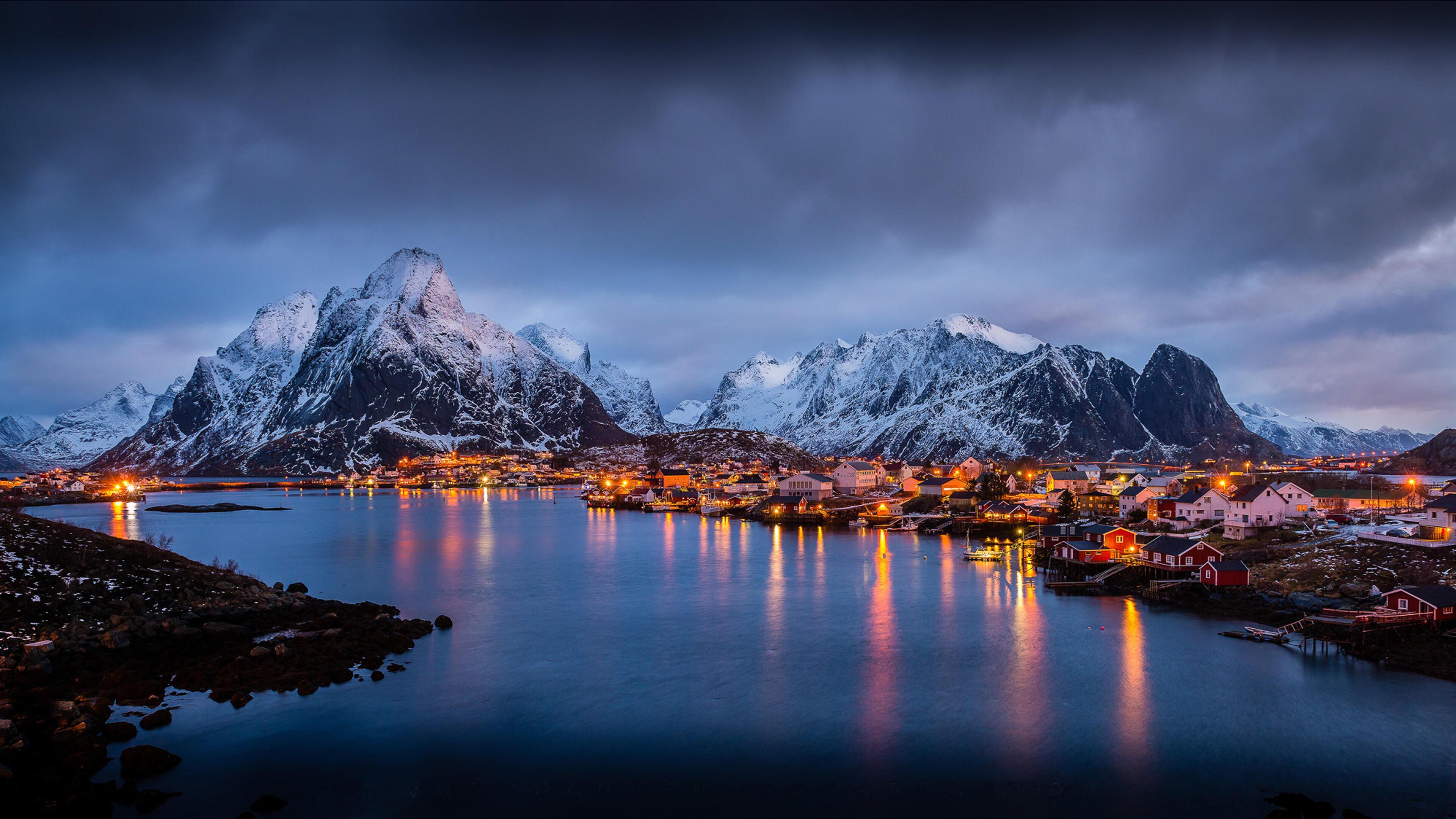 Norway: The Magic Islands Of Lofoten, Europe, Winter Morning, Landscape. 3840x2160 4K Wallpaper.