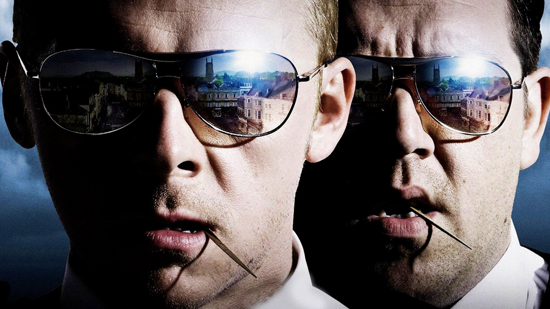 Hot Fuzz, HD background image, Dynamic visual style, Exciting police adventure, 1920x1080 Full HD Desktop