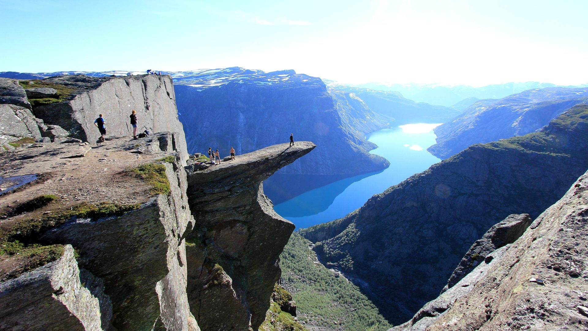Trolltunga summit, Majestic Norwegian nature, Iconic hiking trail, Adventure seekers, 1920x1080 Full HD Desktop
