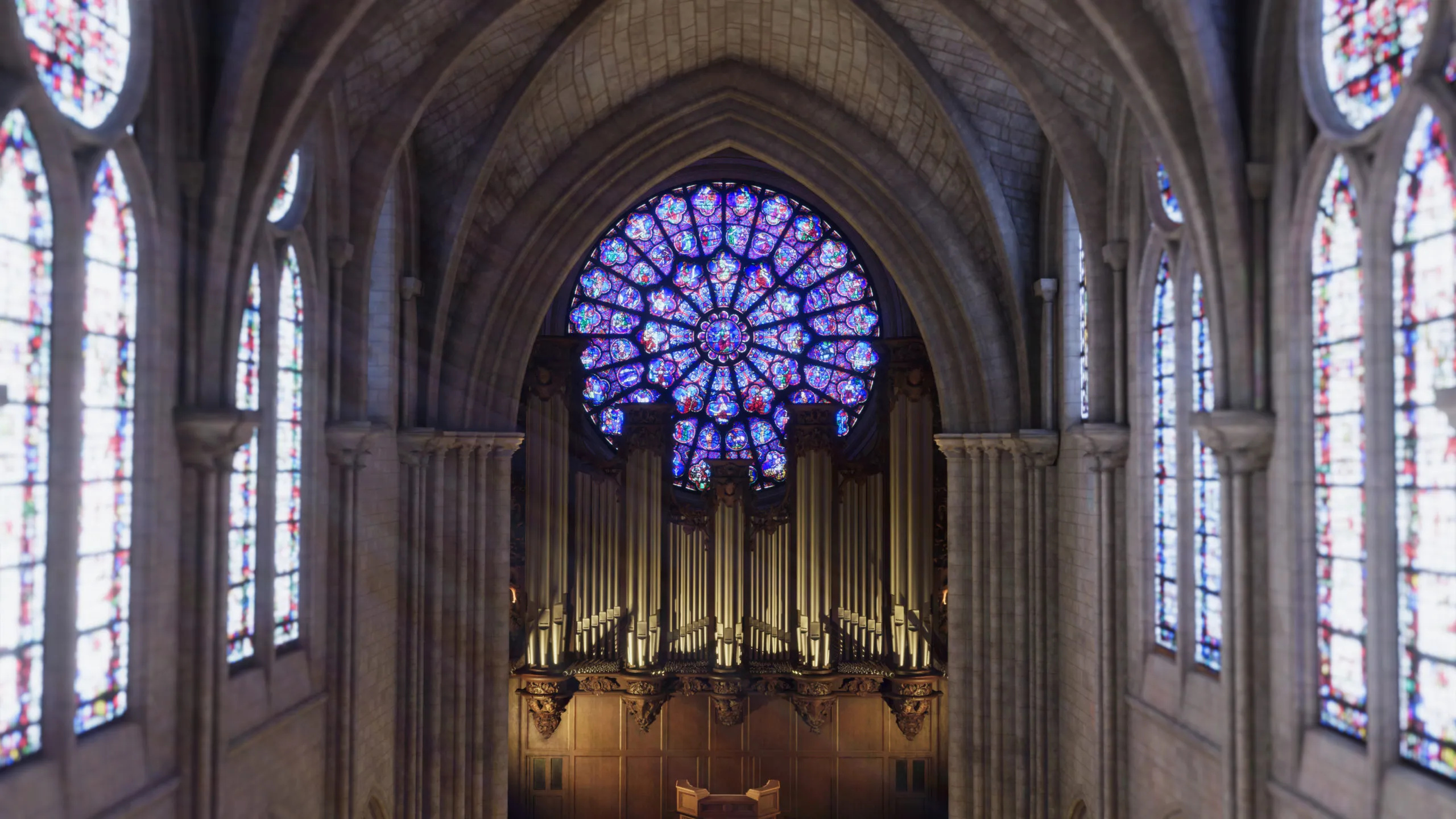 Notre-Dame Cathedral, VR restores, Historic glory, VRscout, 2560x1440 HD Desktop