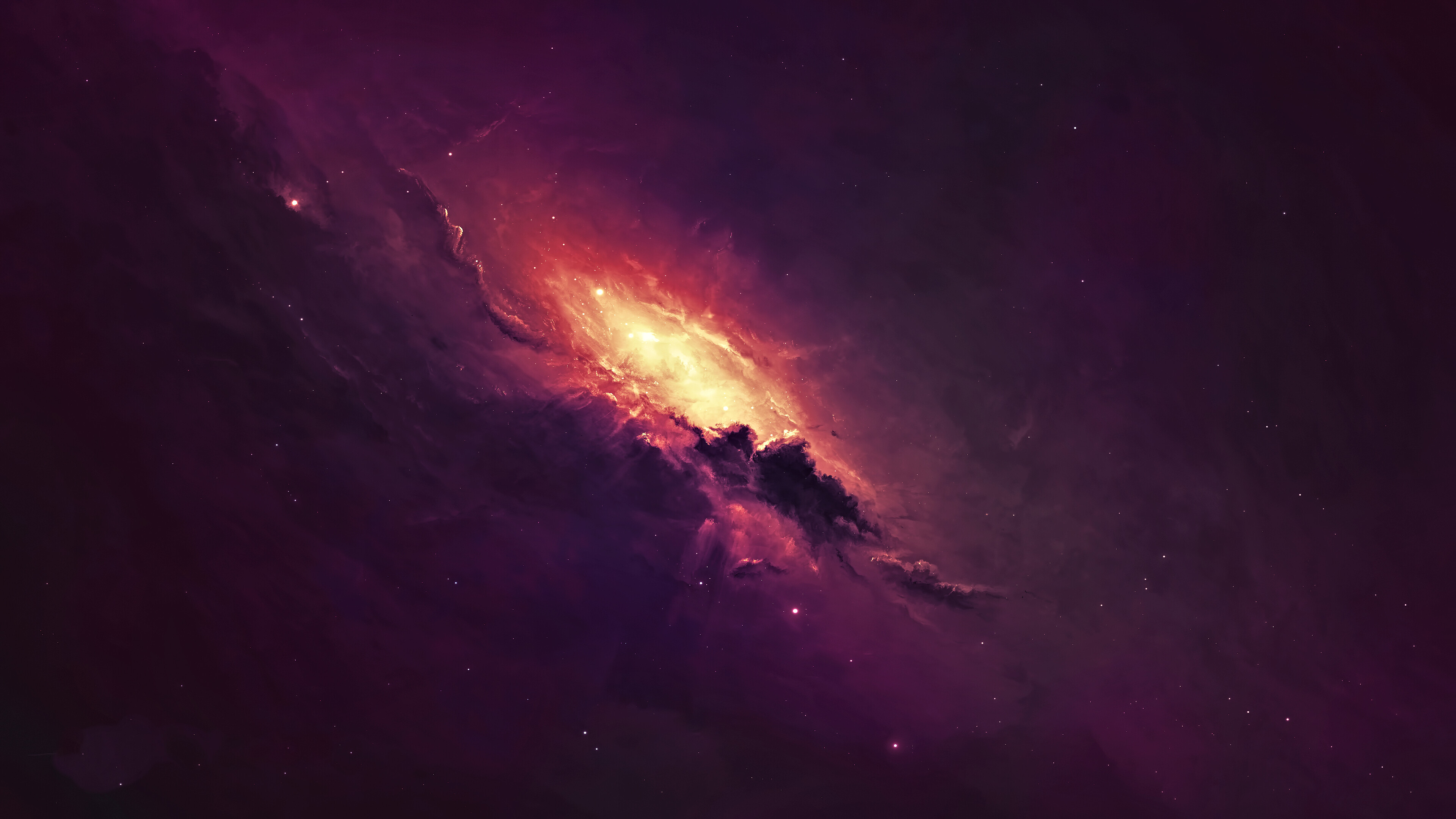 Galaxy: A system of stars, stellar remnants, interstellar gas, dust, dark matter. 3840x2160 4K Background.