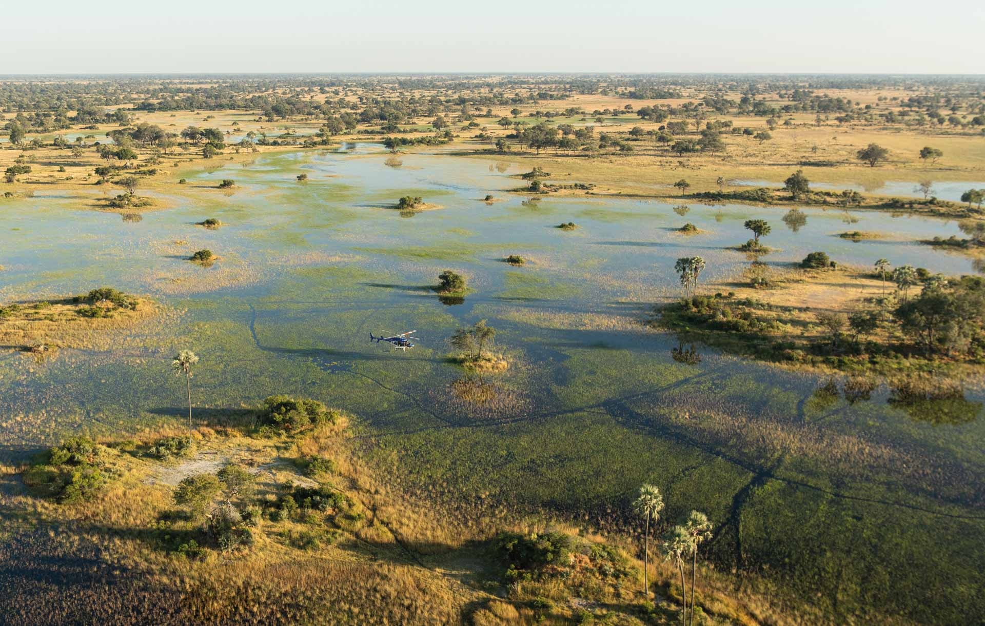 Hubschrauberflug über den Okavango, 1920x1230 HD Desktop