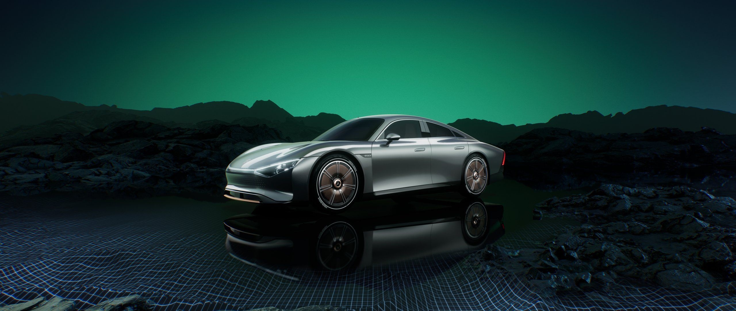 Mercedes-Benz VISION EQXX, Concept electric vehicles, 2022 models, Future of mobility, 2560x1090 Dual Screen Desktop
