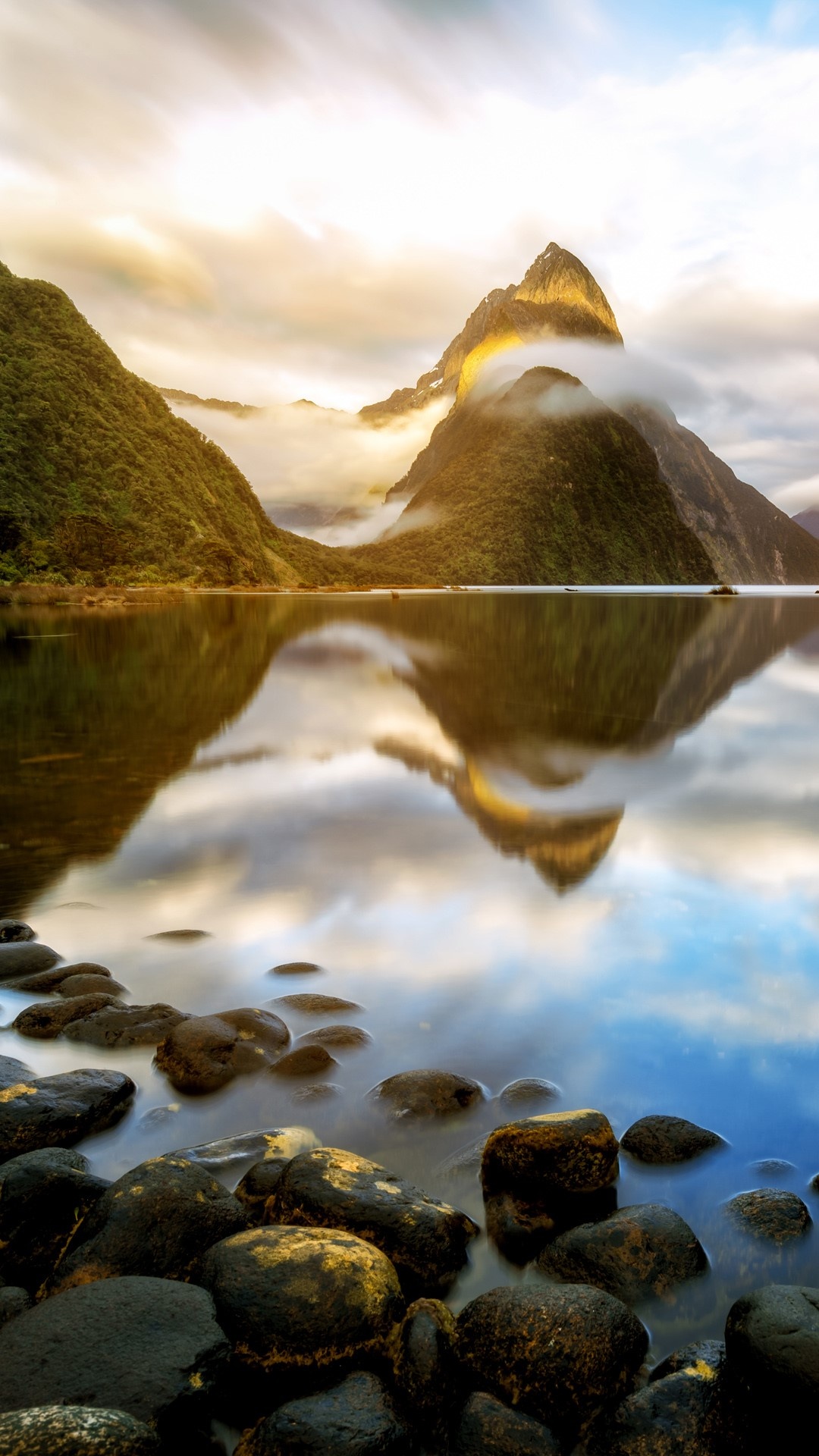 Sunrise at Mitre Peak, Fiordland National Park, Windows 10 Spotlight Images, 1080x1920 Full HD Phone
