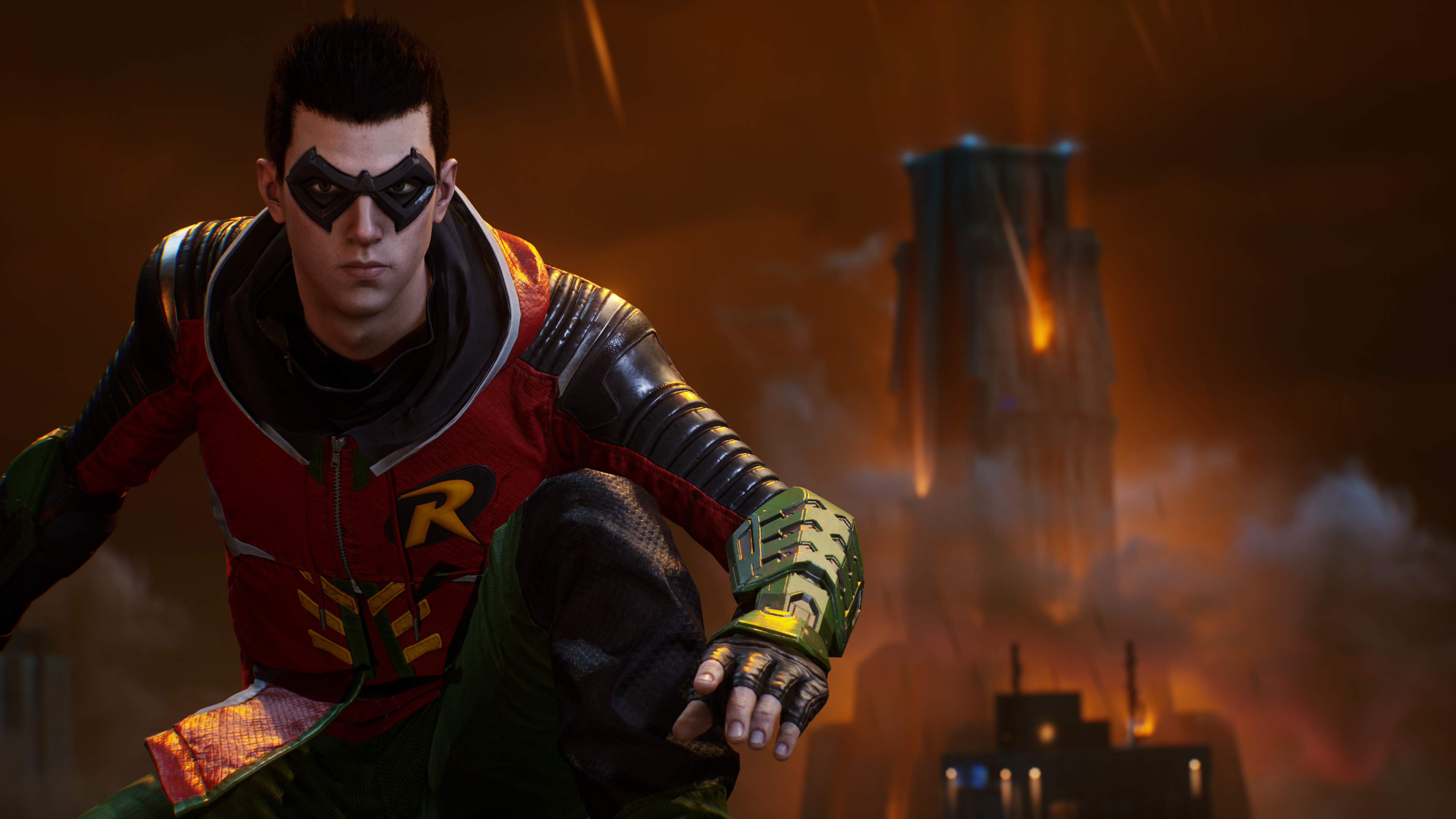 Gotham Knights (Game): Robin, The youngest of the four playable characters. 3840x2160 4K Wallpaper.