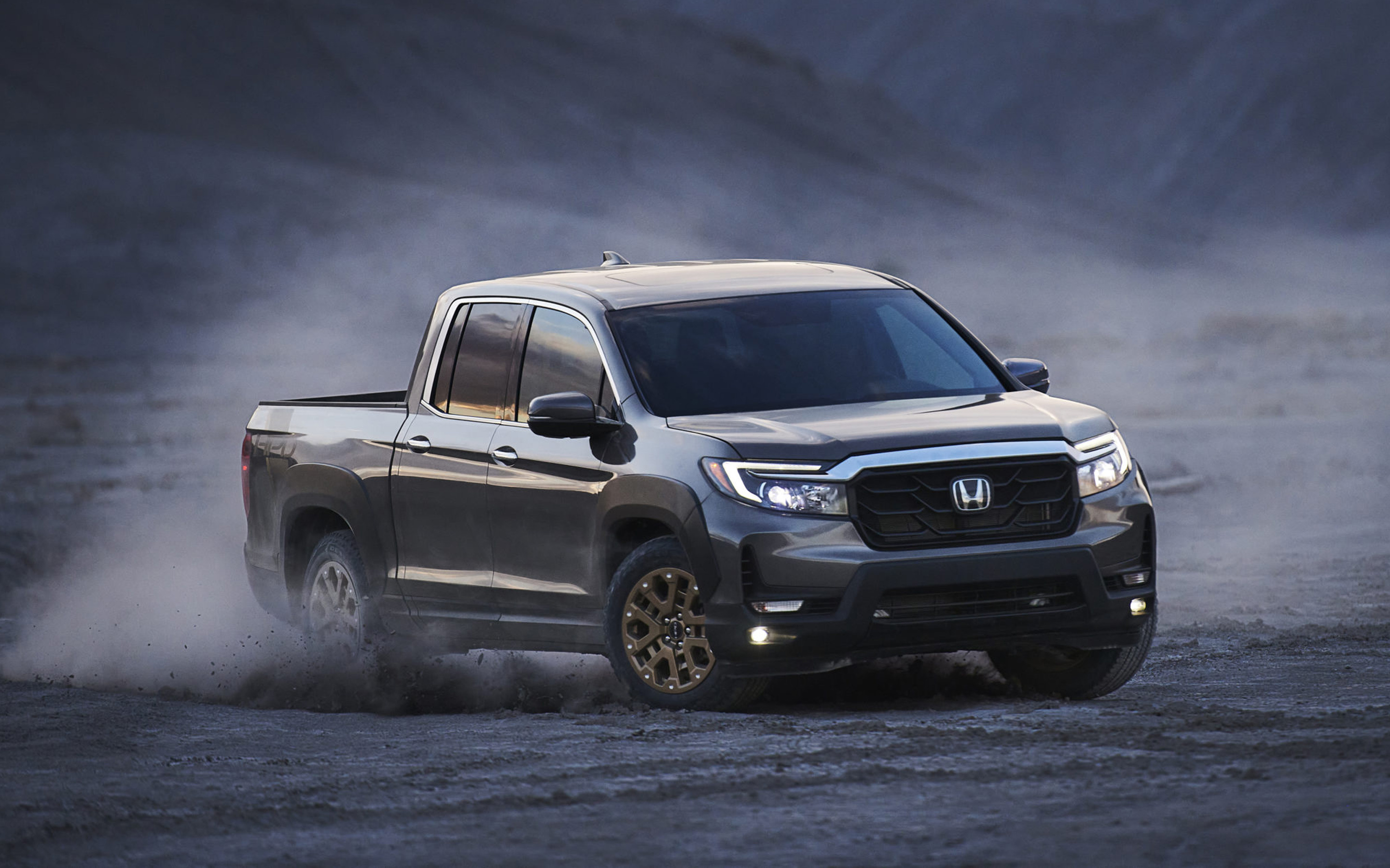 Honda Ridgeline, 2021 front view, Gray pickup truck, High-quality HD wallpapers, 2880x1800 HD Desktop