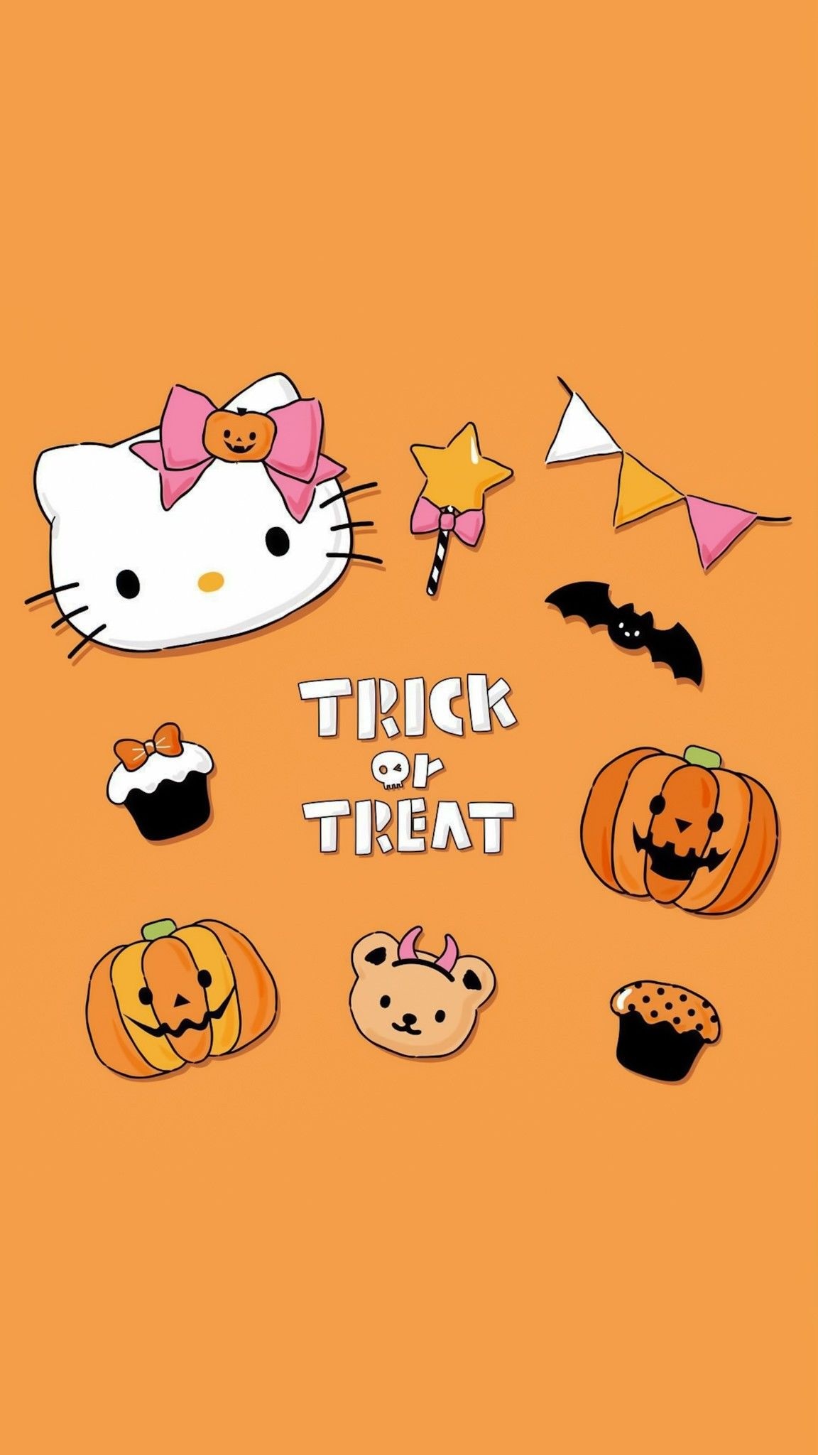 Hello Kitty Halloween, Hello Kitty Halloween background, Festive and cute, Spooky fun, 1160x2050 HD Phone