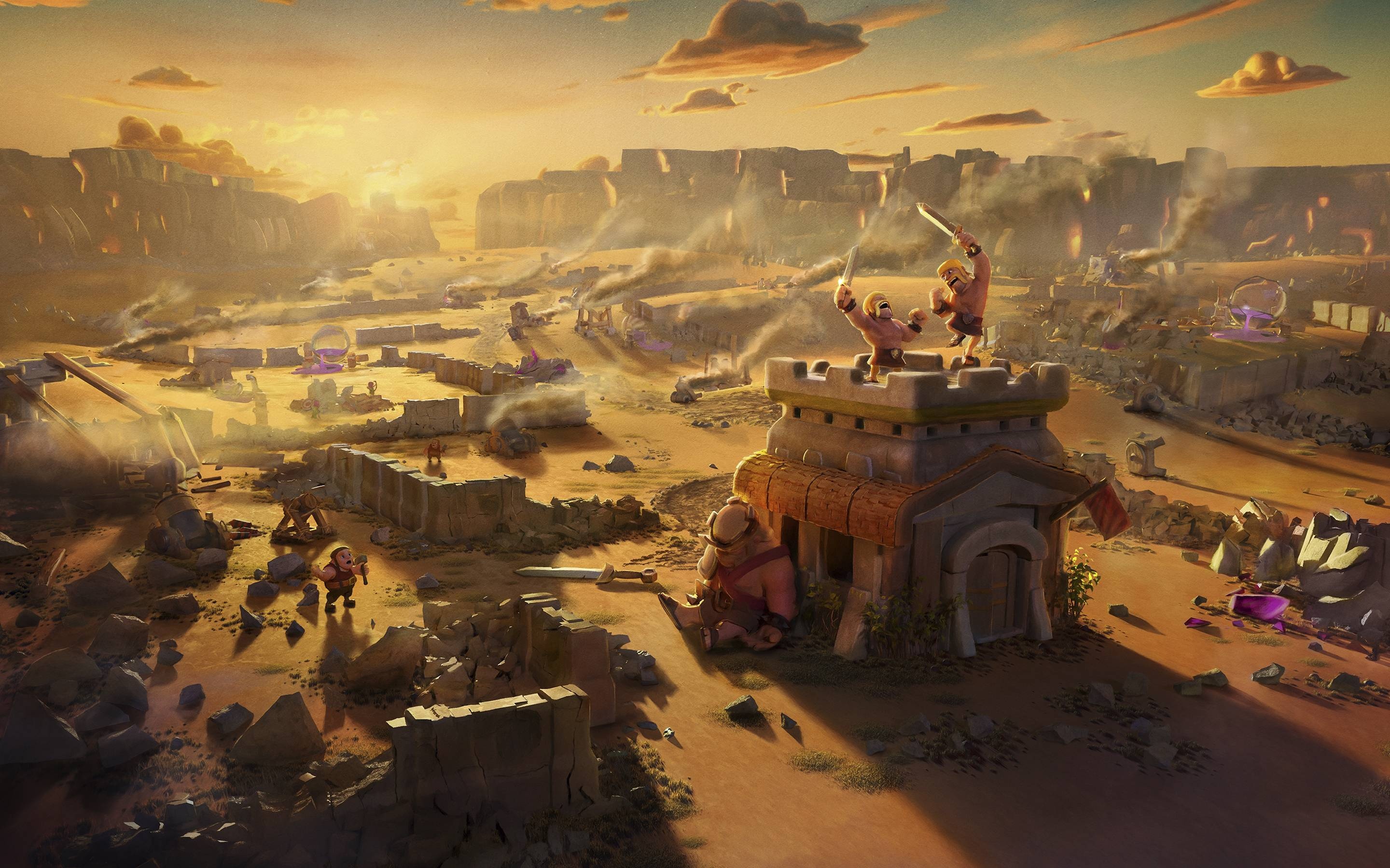 Clash of Clans: MMO, Released for iOS platforms on August 2, 2012. 2880x1800 HD Background.