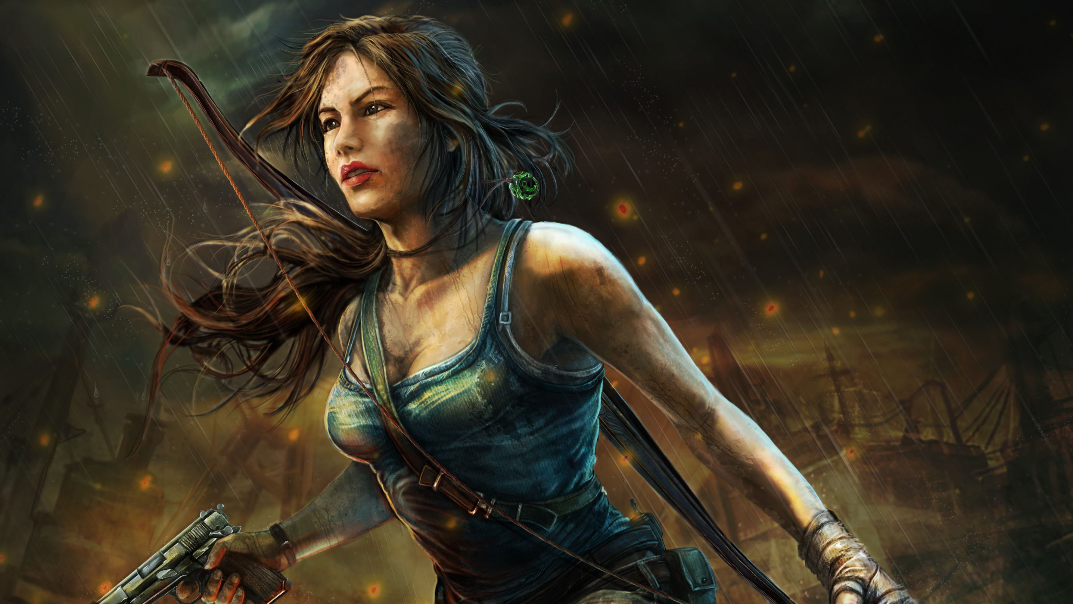 Tomb Raider 4K art, Game art, HD games, 3570x2010 HD Desktop