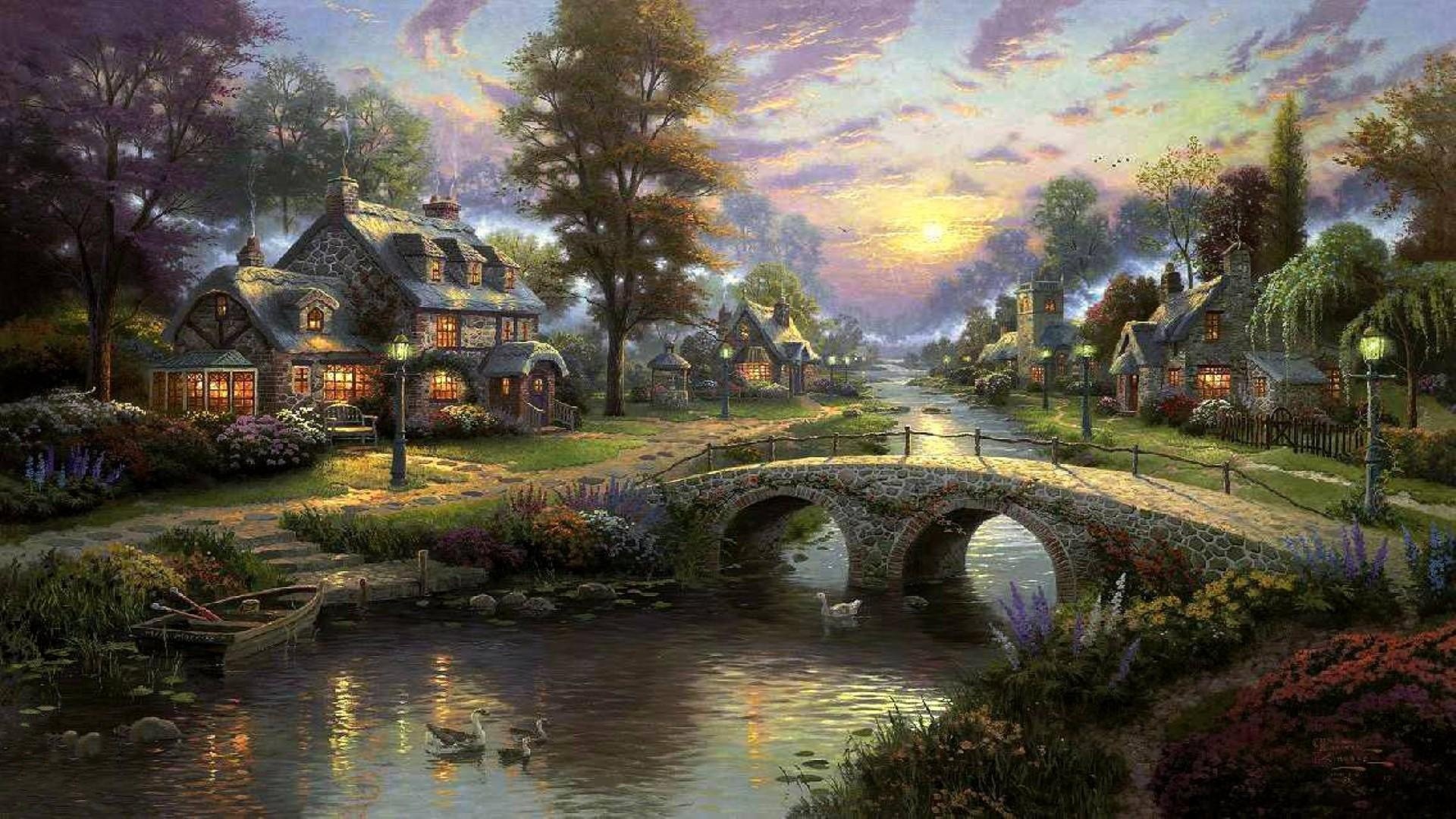 Captivating village, Enchanting scenery, Serenity at its best, Tranquil lifestyle, 1920x1080 Full HD Desktop