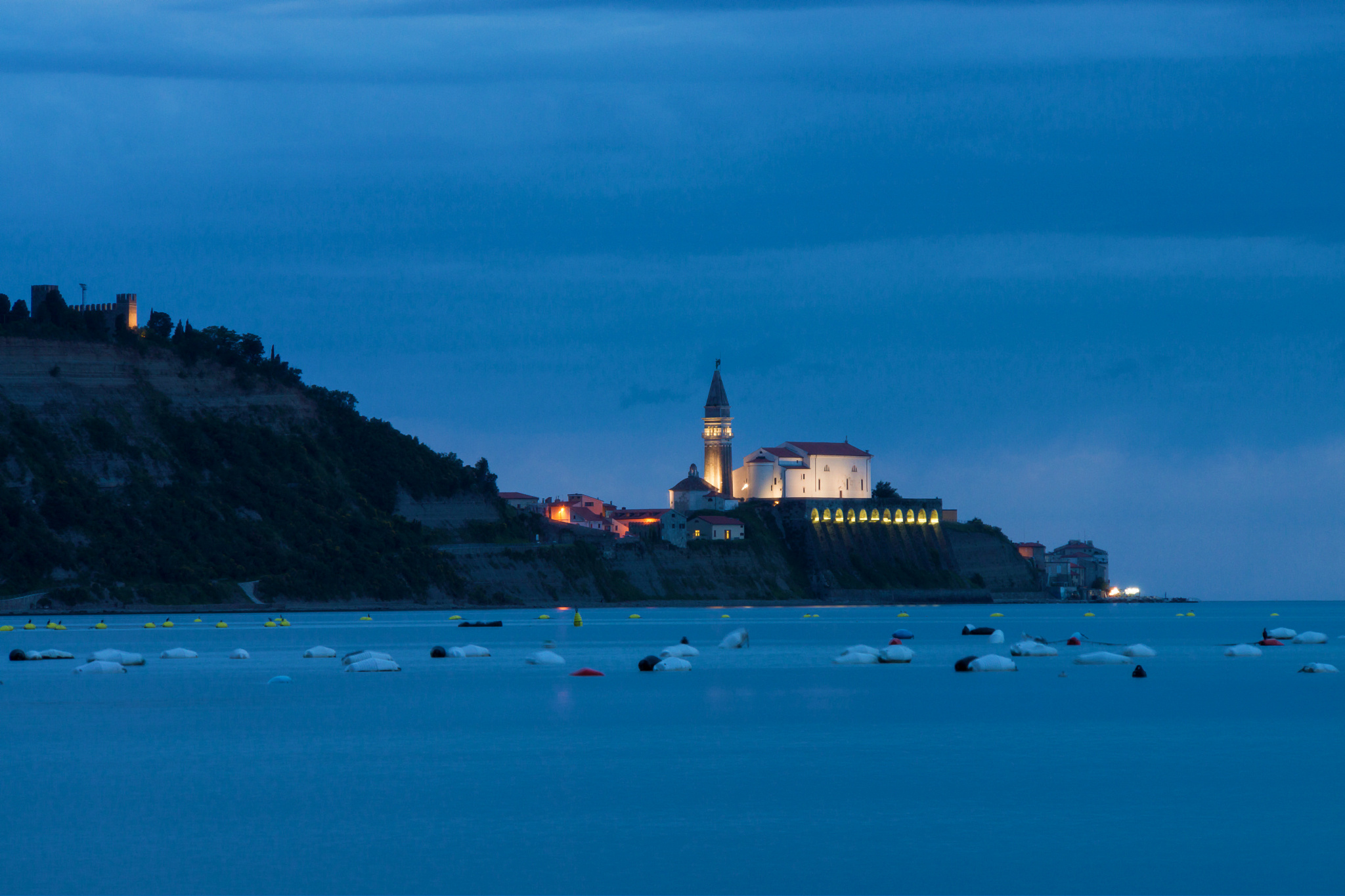 Adriatic Sea, Evening church, Slovenia charm, Adriatic landscape, 2050x1370 HD Desktop