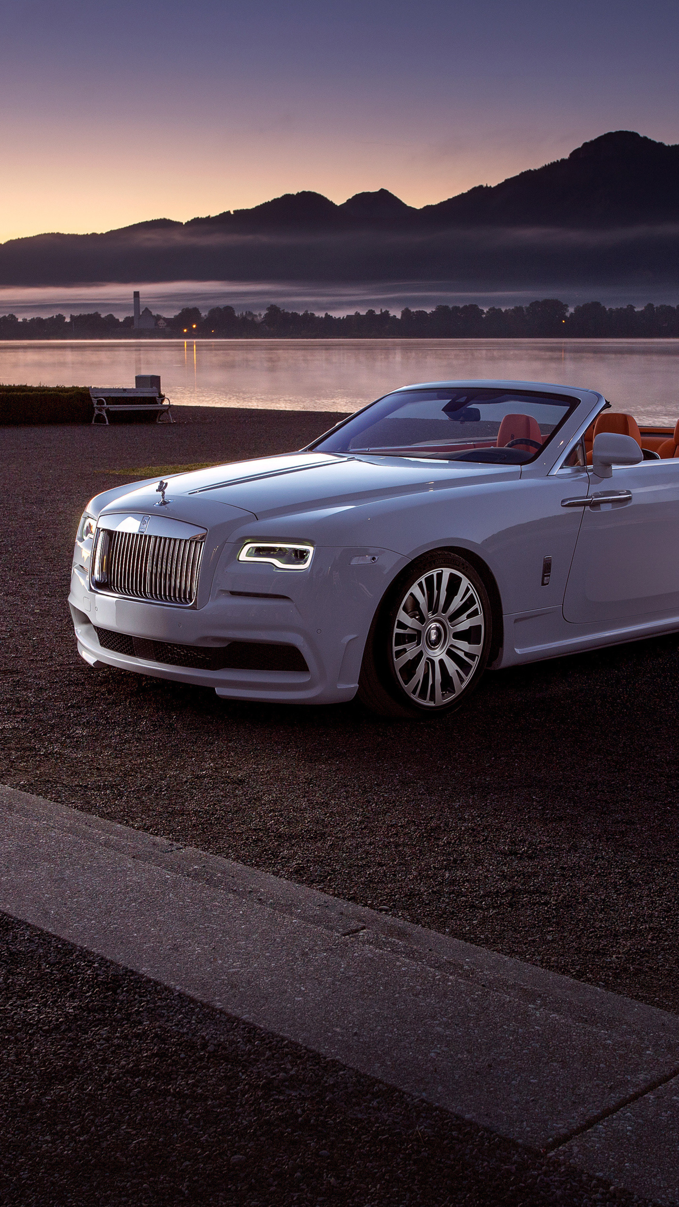 Rolls-Royce Dawn, White luxury car, Sony Xperia HD wallpapers, Premium images, 2160x3840 4K Handy