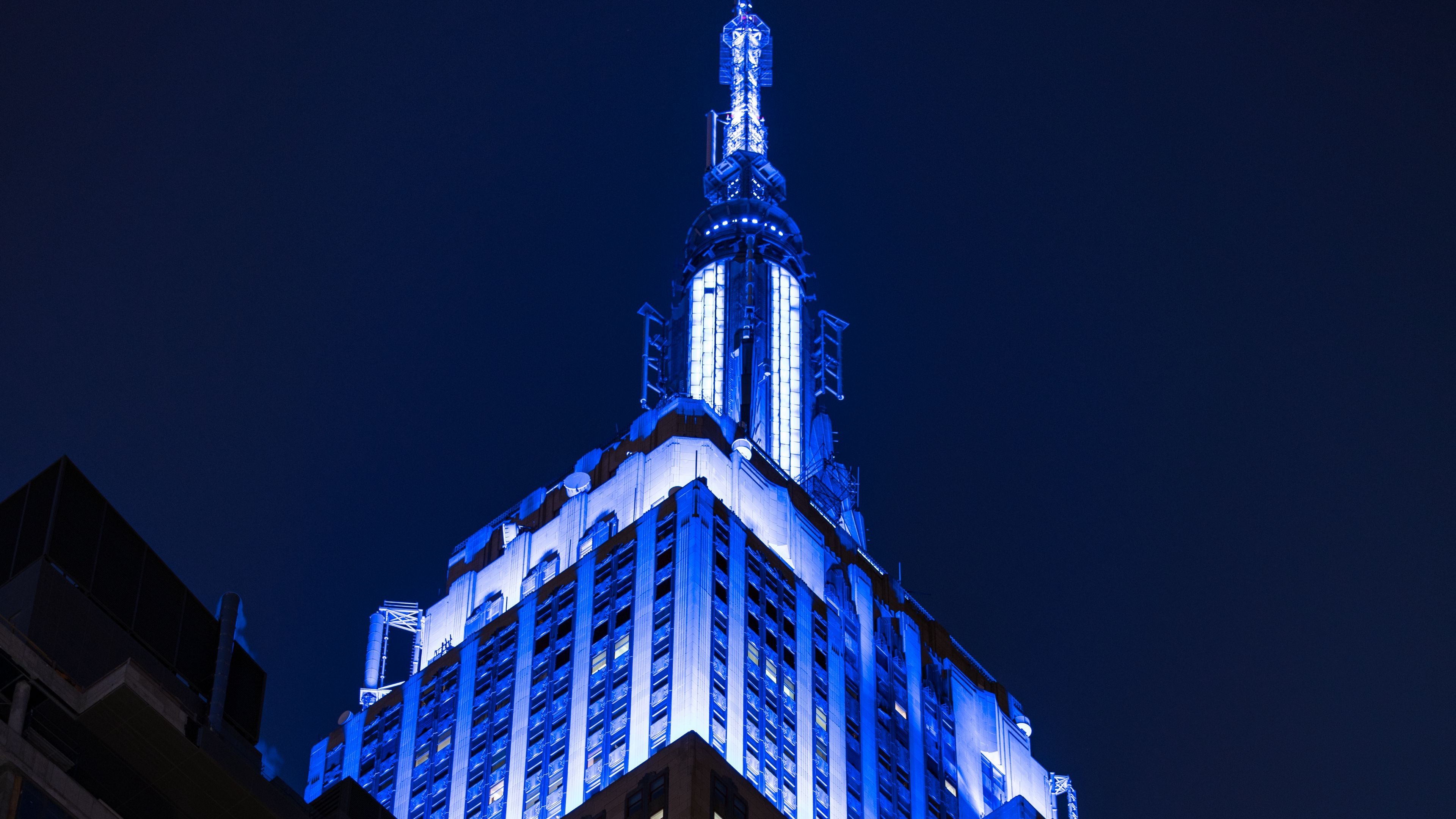 Empire State Building, Dark night, New York, Architectural marvel, 3840x2160 4K Desktop
