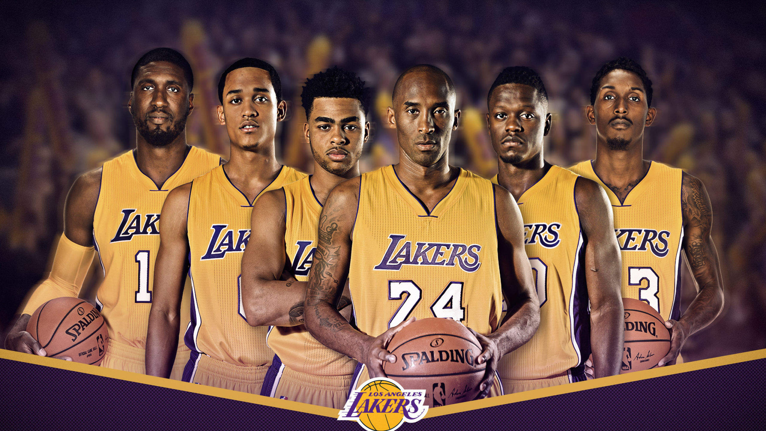 Los Angeles Lakers: The team won the 1948 NBL championship, Kobe Bryant. 2560x1440 HD Background.