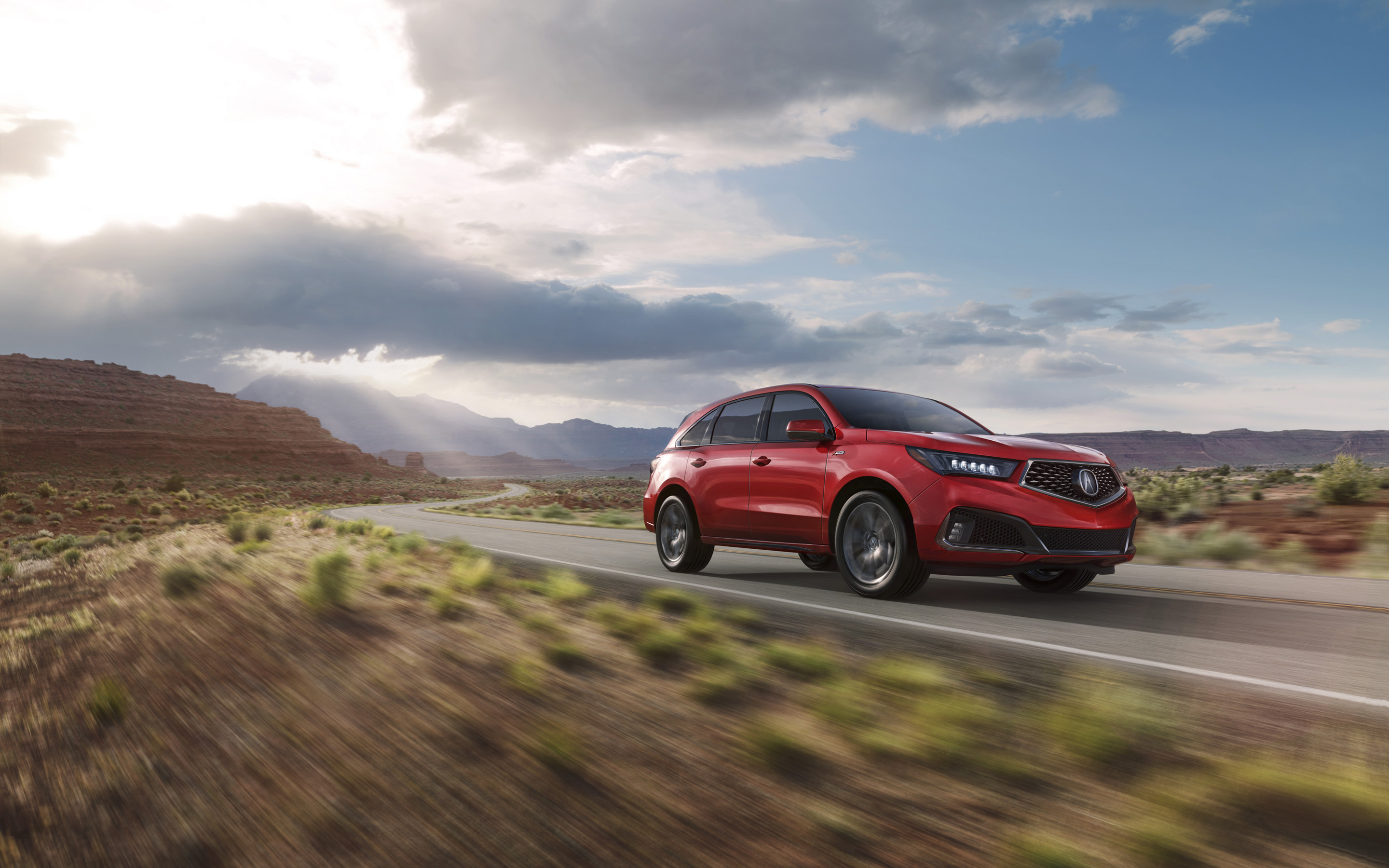 Acura MDX, Road 2019, Red MDX motion, High quality wallpapers, 2880x1800 HD Desktop