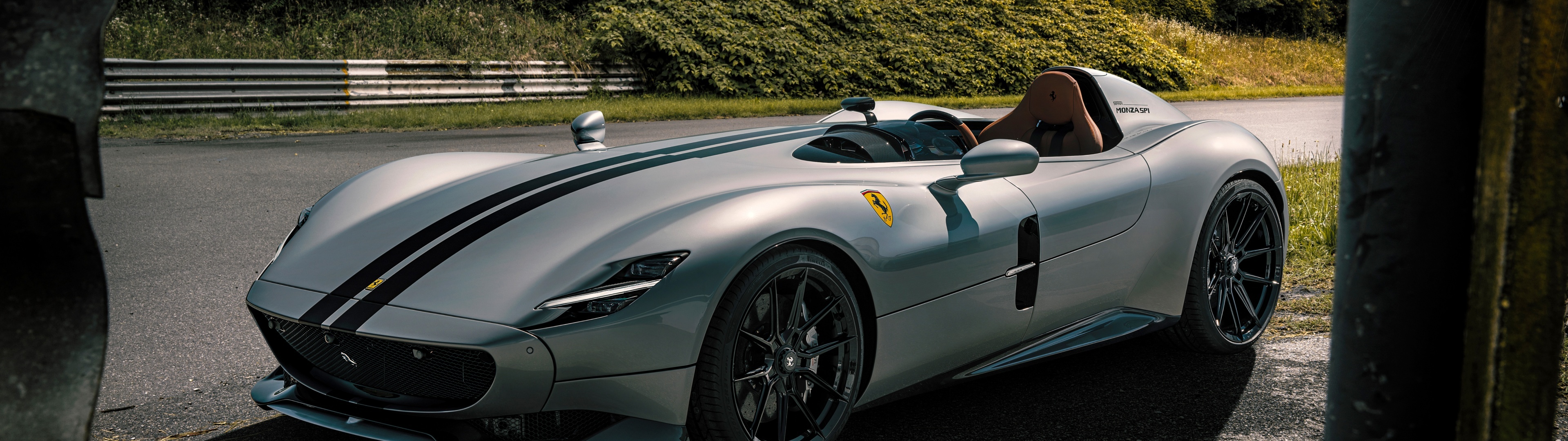 Ferrari Monza, Auto perfection, Performance-driven, Awe-inspiring power, 3840x1080 Dual Screen Desktop