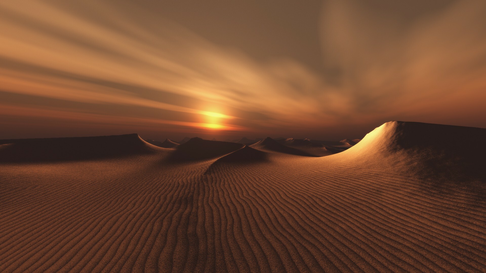Desert: Some major oilfields such as Ghawar are found under the sands of Saudi Arabia. 1920x1080 Full HD Wallpaper.