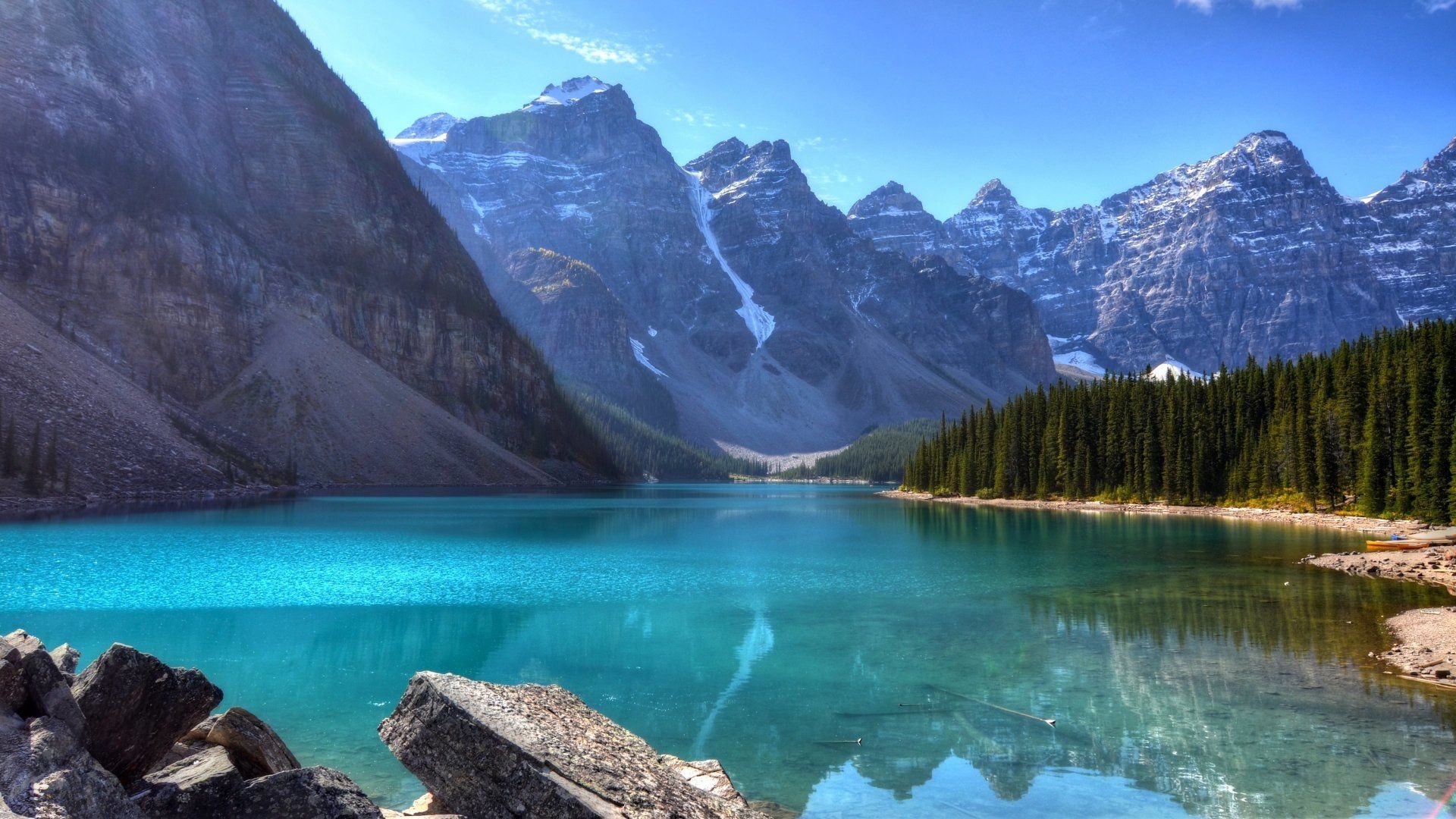 Lake Louise, Canadian Rockies charm, Breath-taking scenery, Nature's grandeur, 1920x1080 Full HD Desktop