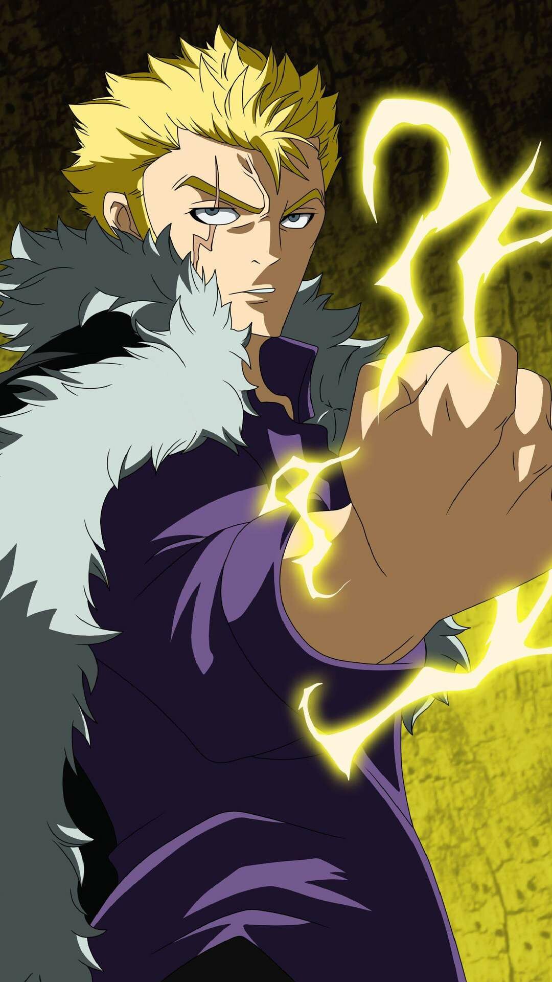 Fairy Tail: Laxus Dreyar, the son of Raven Tail's Master, Ivan Dreyar. 1080x1920 Full HD Background.