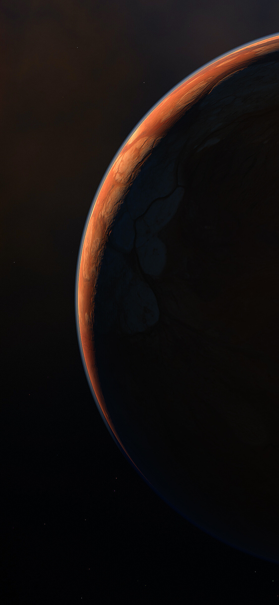 Planet: Mars, Named for the Roman god of war, Space. 1130x2440 HD Background.