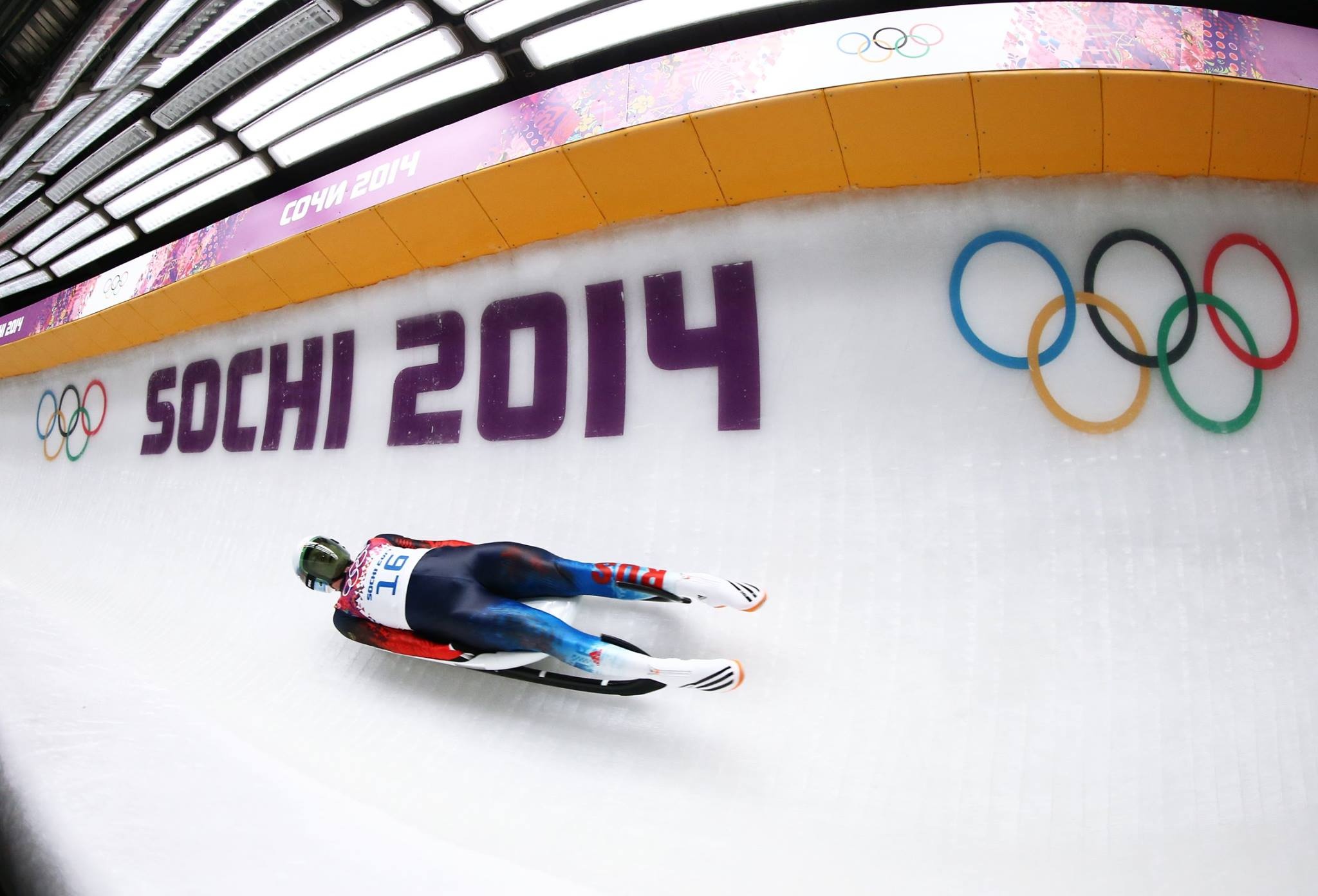 Luge: A Russian luger competes at the 2014 Sochi Winter Olympics singles event. 2050x1400 HD Wallpaper.