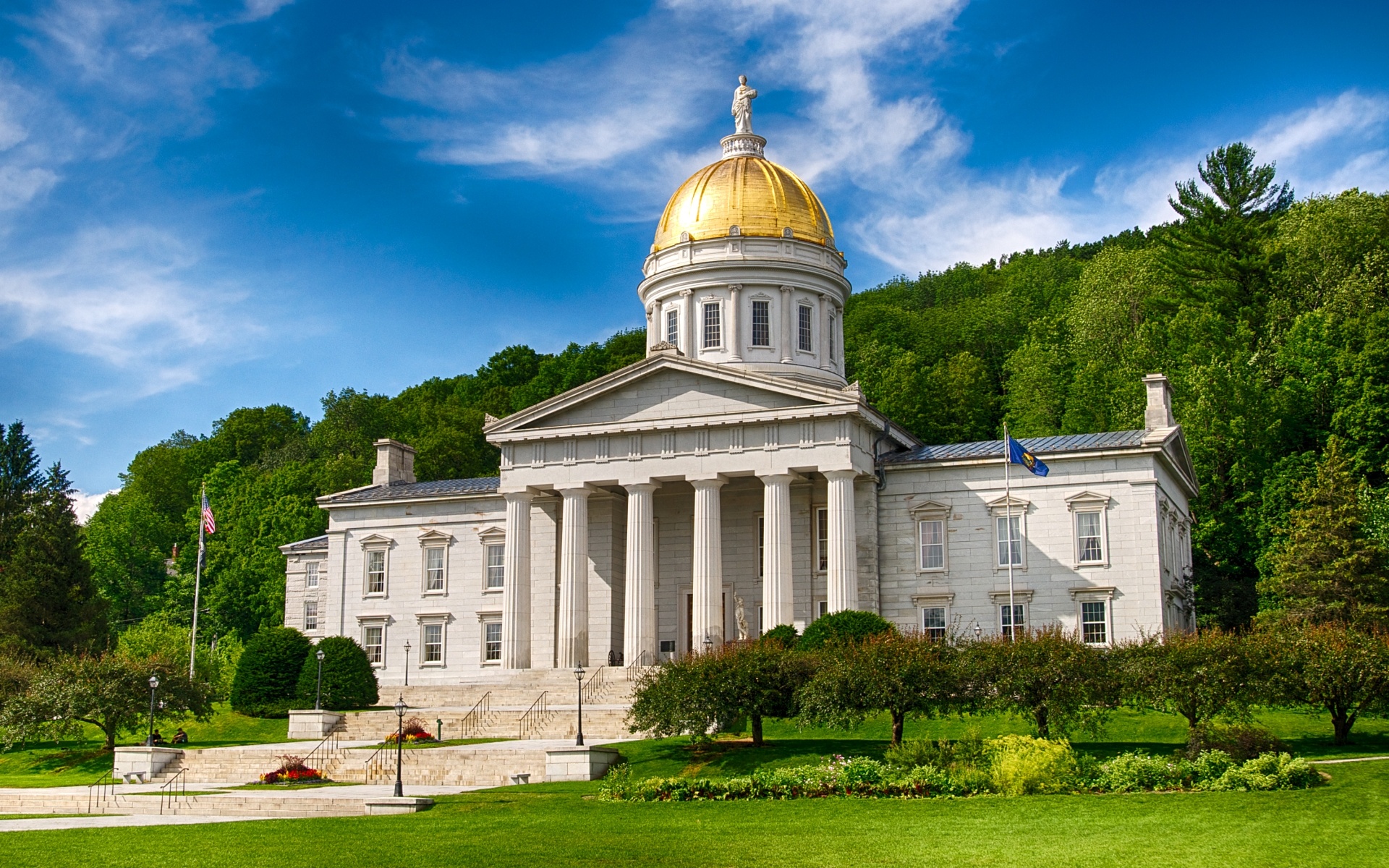 Vermont state house, Architectural landmark, Historical significance, Government building, 1920x1200 HD Desktop